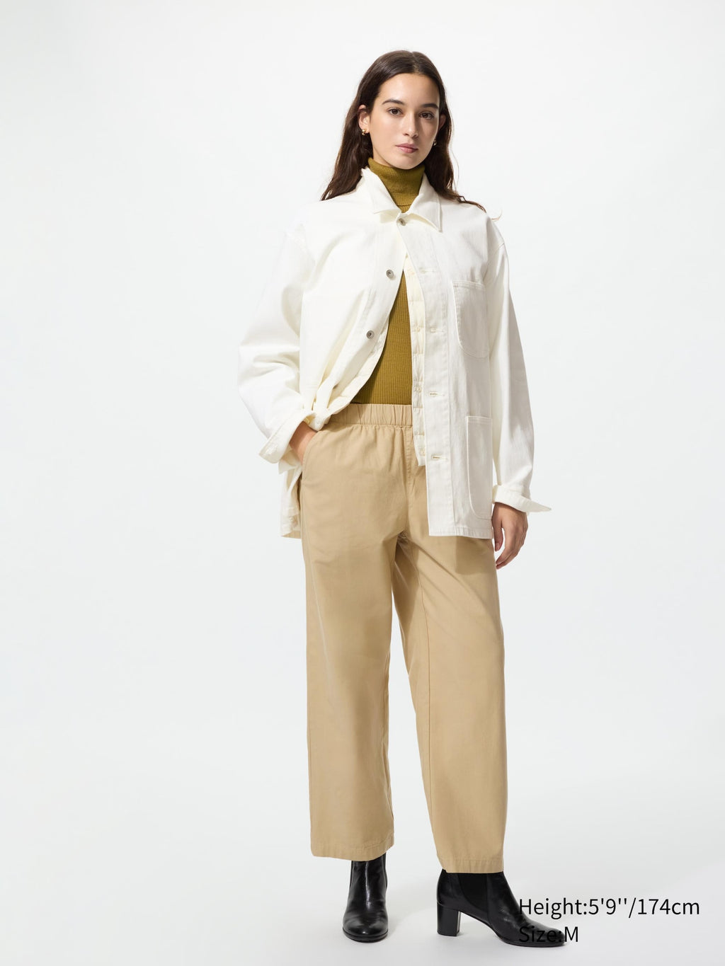 Cotton Relaxed Ankle Pants (Longer Length) - BLACK