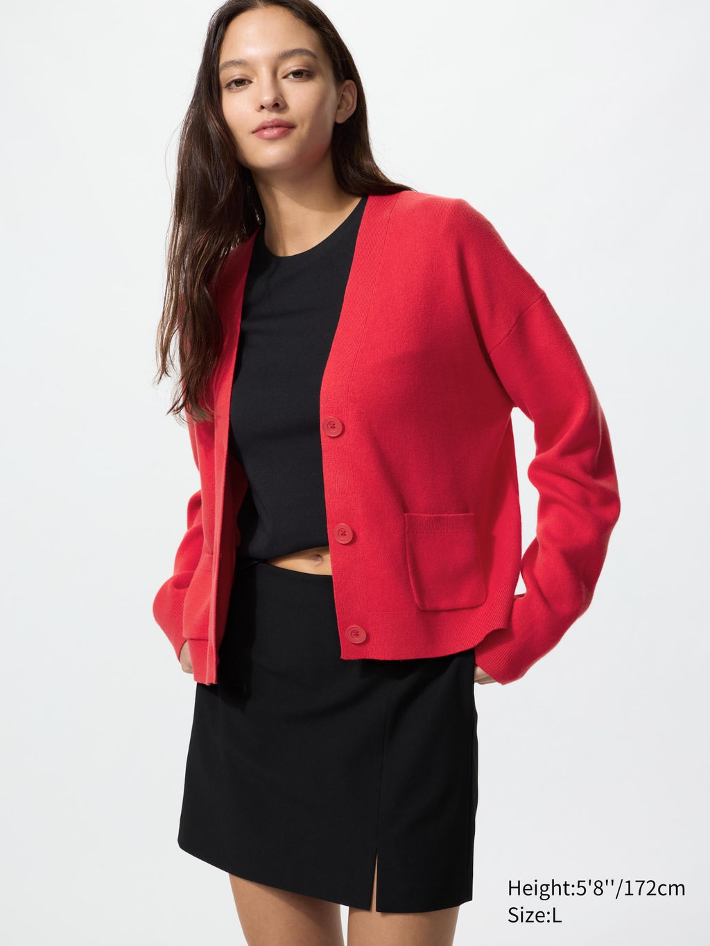 Smooth Cotton V Neck Short Cardigan - image 3