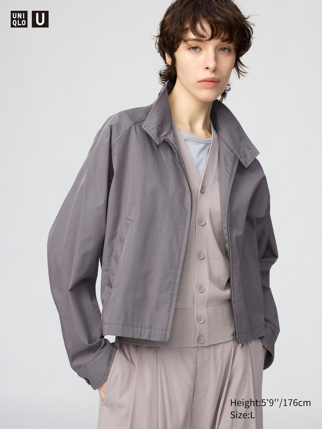 Cotton Blend Short Blouson - NATURAL