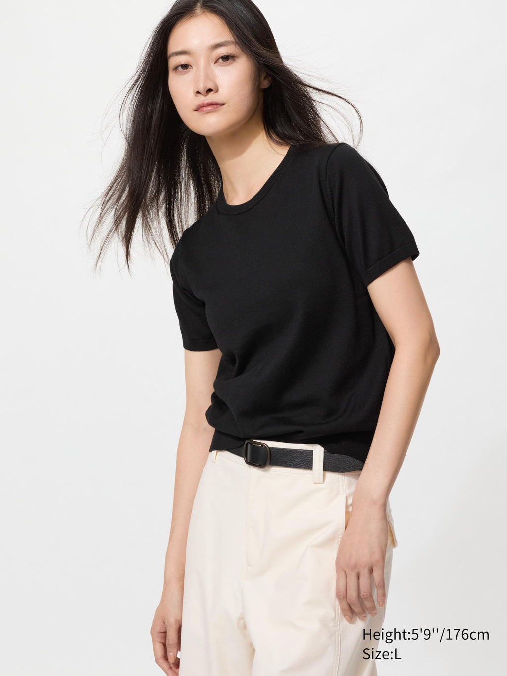 UV Protection Crew Neck Sweater - OFF WHITE