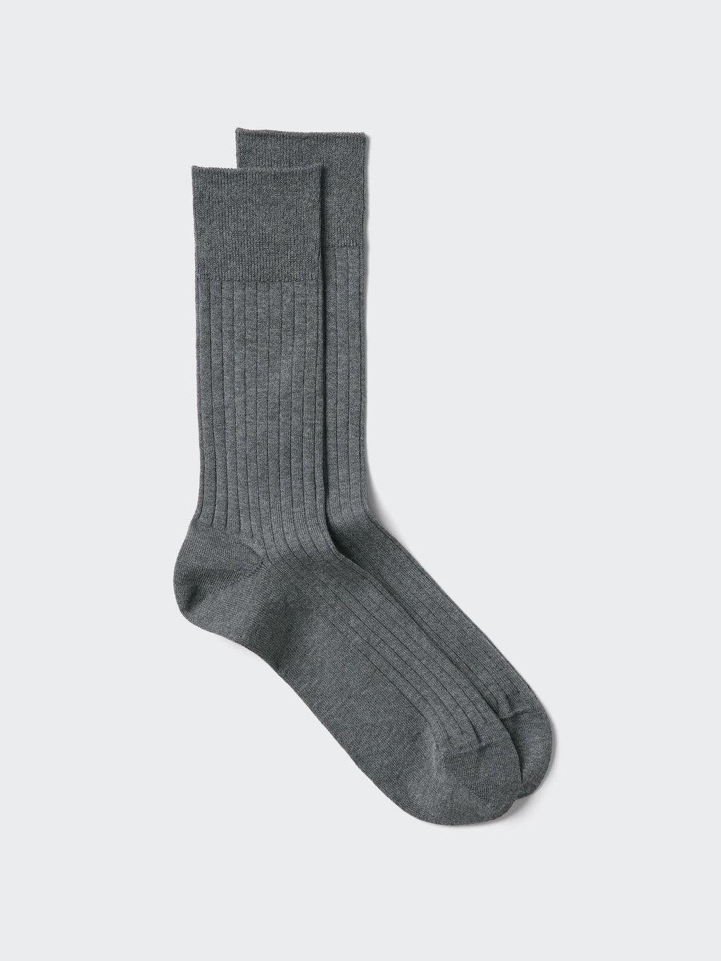 Supima Cotton Wide Ribbed Socks - DARK GRAY