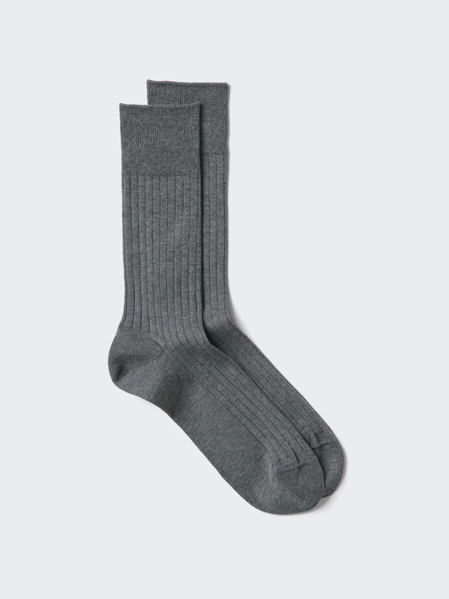 Supima Cotton Wide Ribbed Socks - DARK GRAY