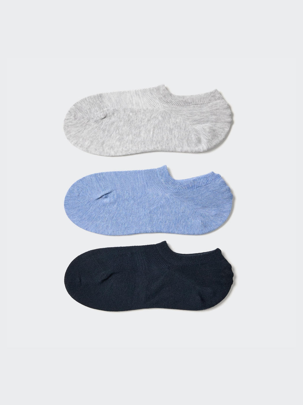 Footsies 3 Pairs (Mesh) - BLACK