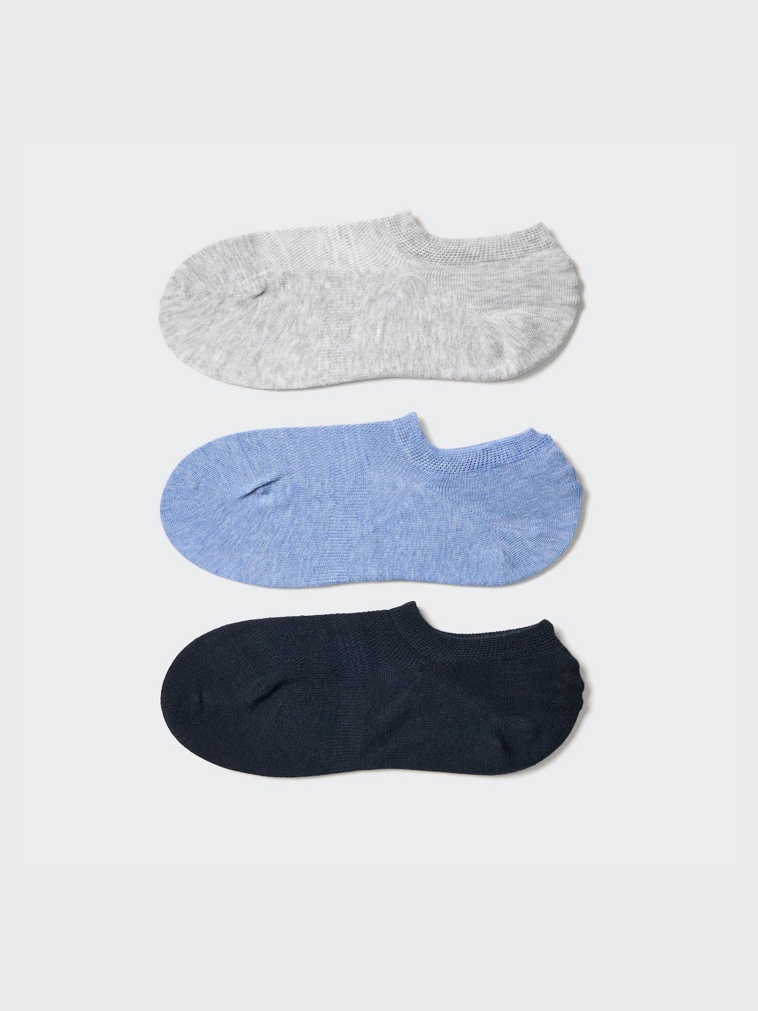 Footsies 3 Pairs (Mesh) - BLACK