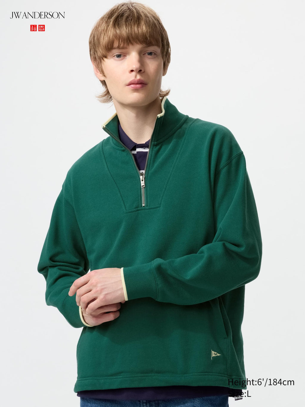 Sweat Half-Zip Pullover - BLACK