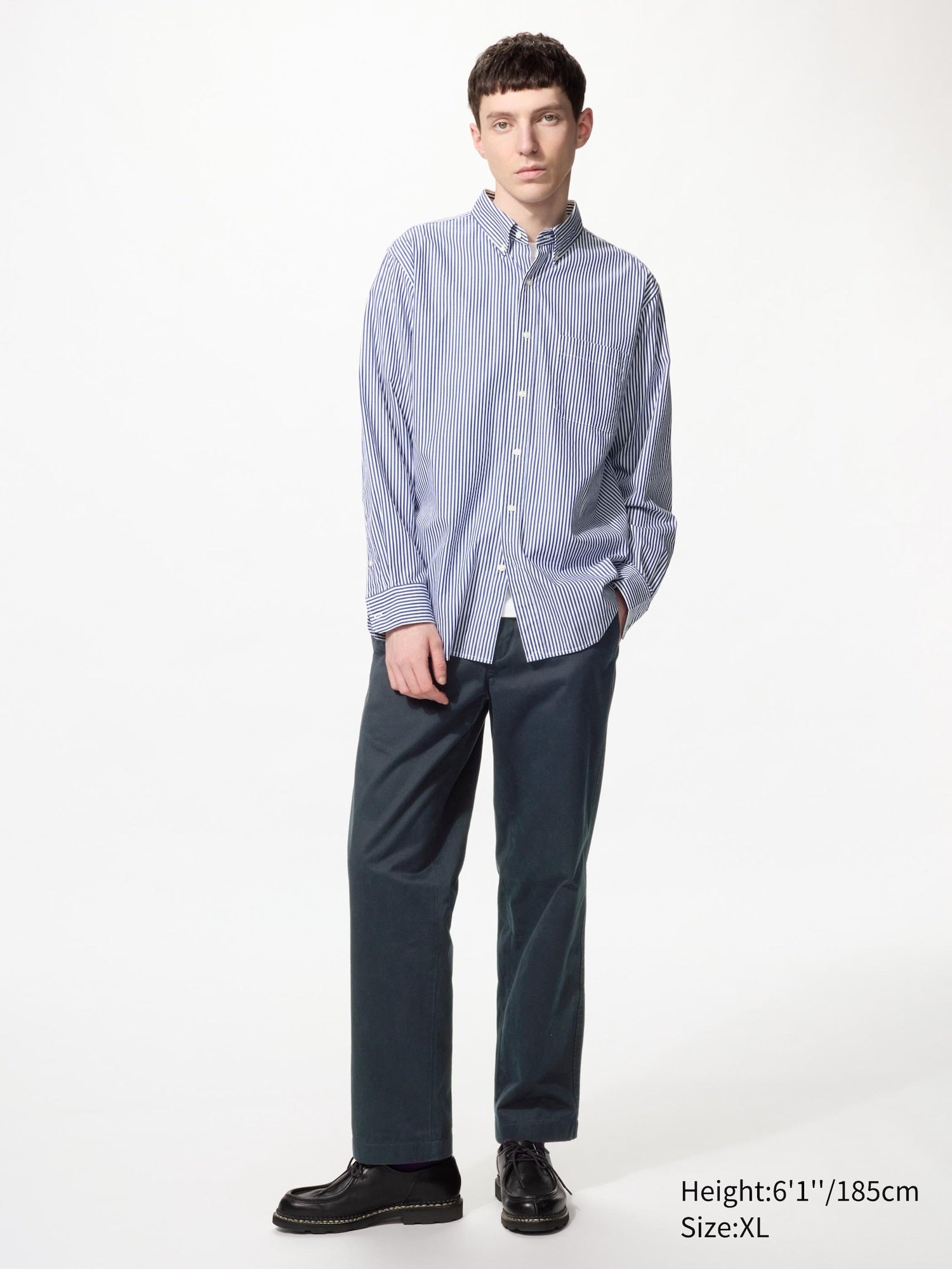 Broadcloth Shirt Long Sleeve Striped - GREEN