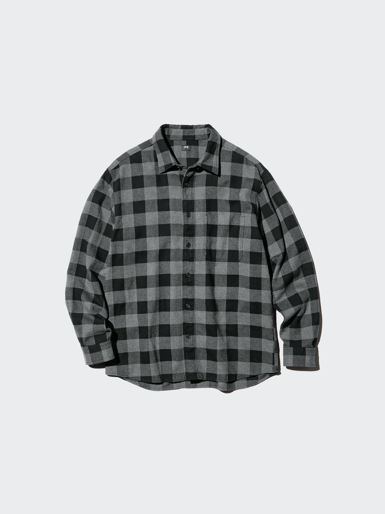 Flannel Regular Collar Long Sleeve Checked Shirt - OFF WHITE