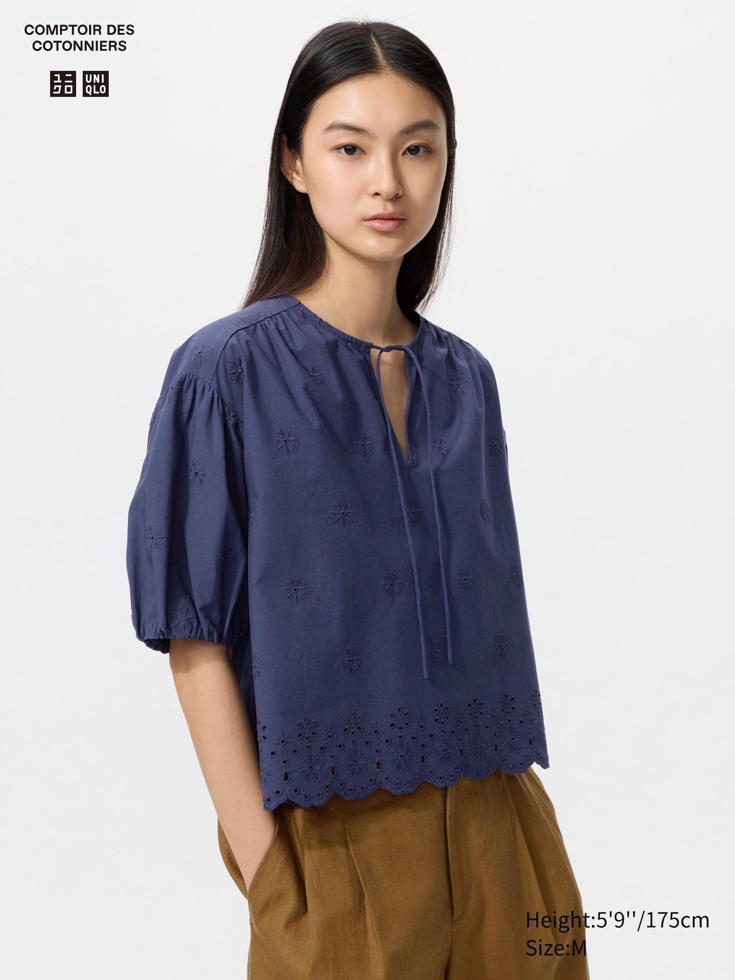 Embroidery Blouse Half Sleeve - OFF WHITE