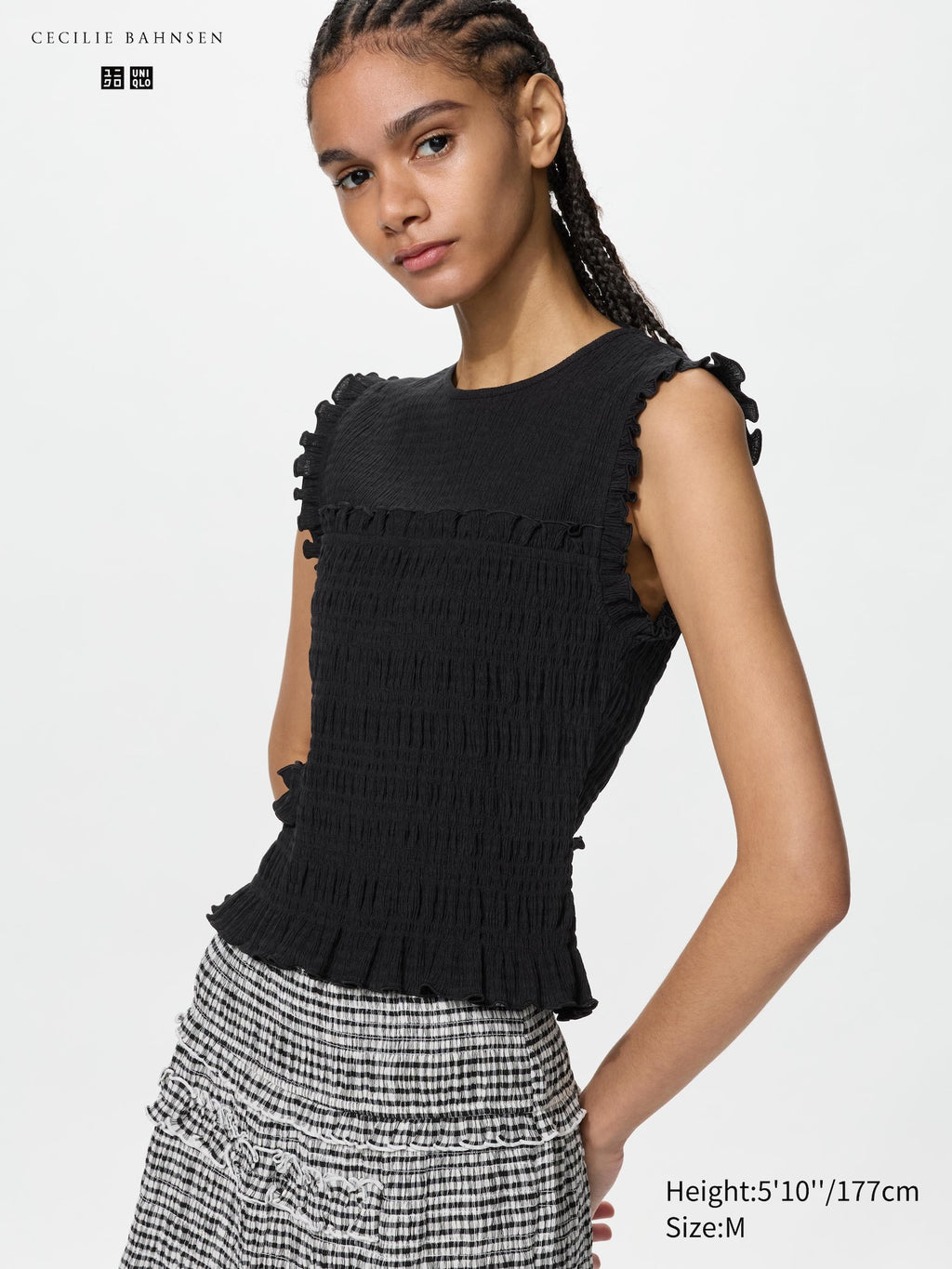 Shirring T Sleeveless - WHITE