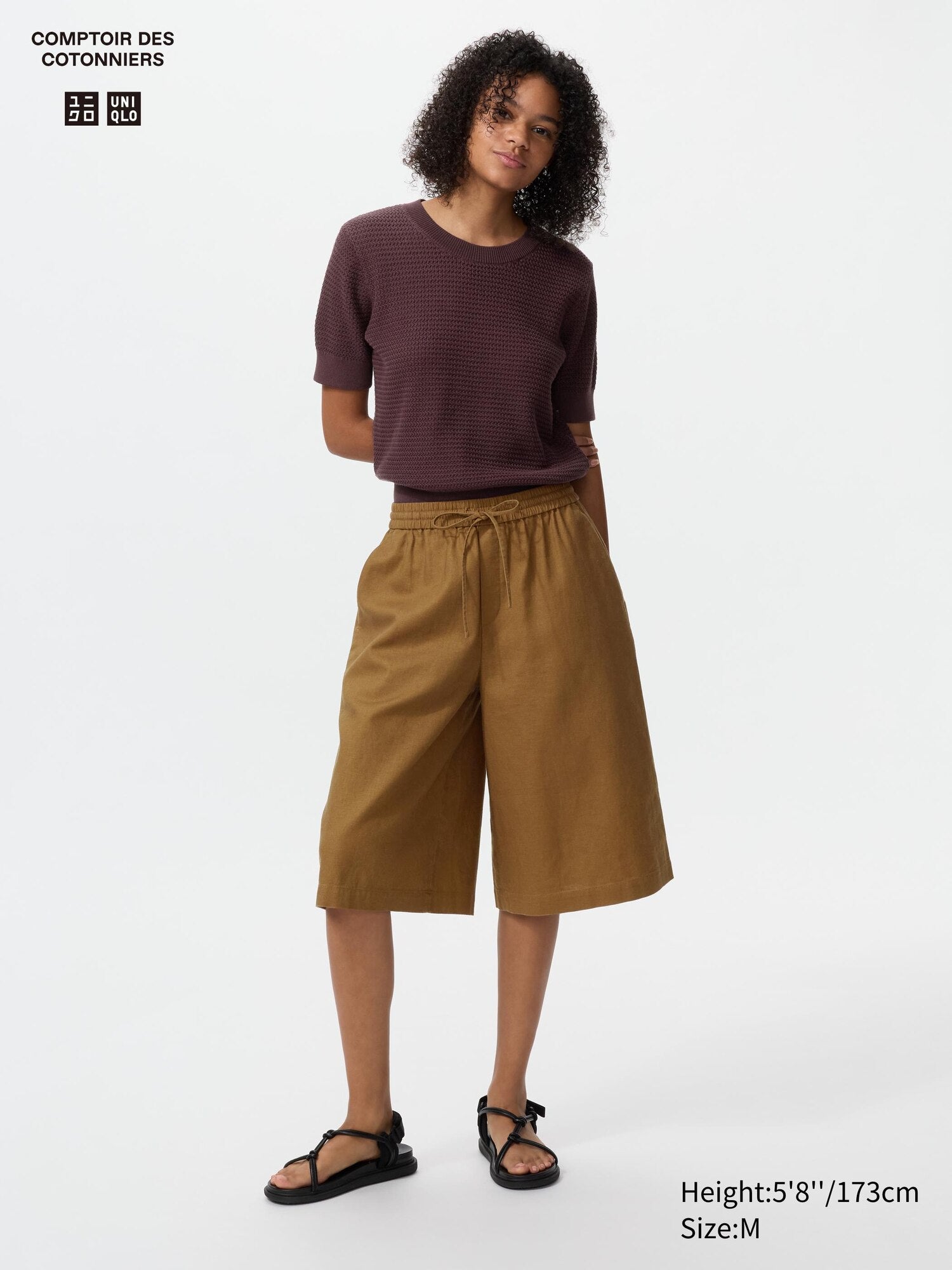 Linen Blend Culotte - OFF WHITE