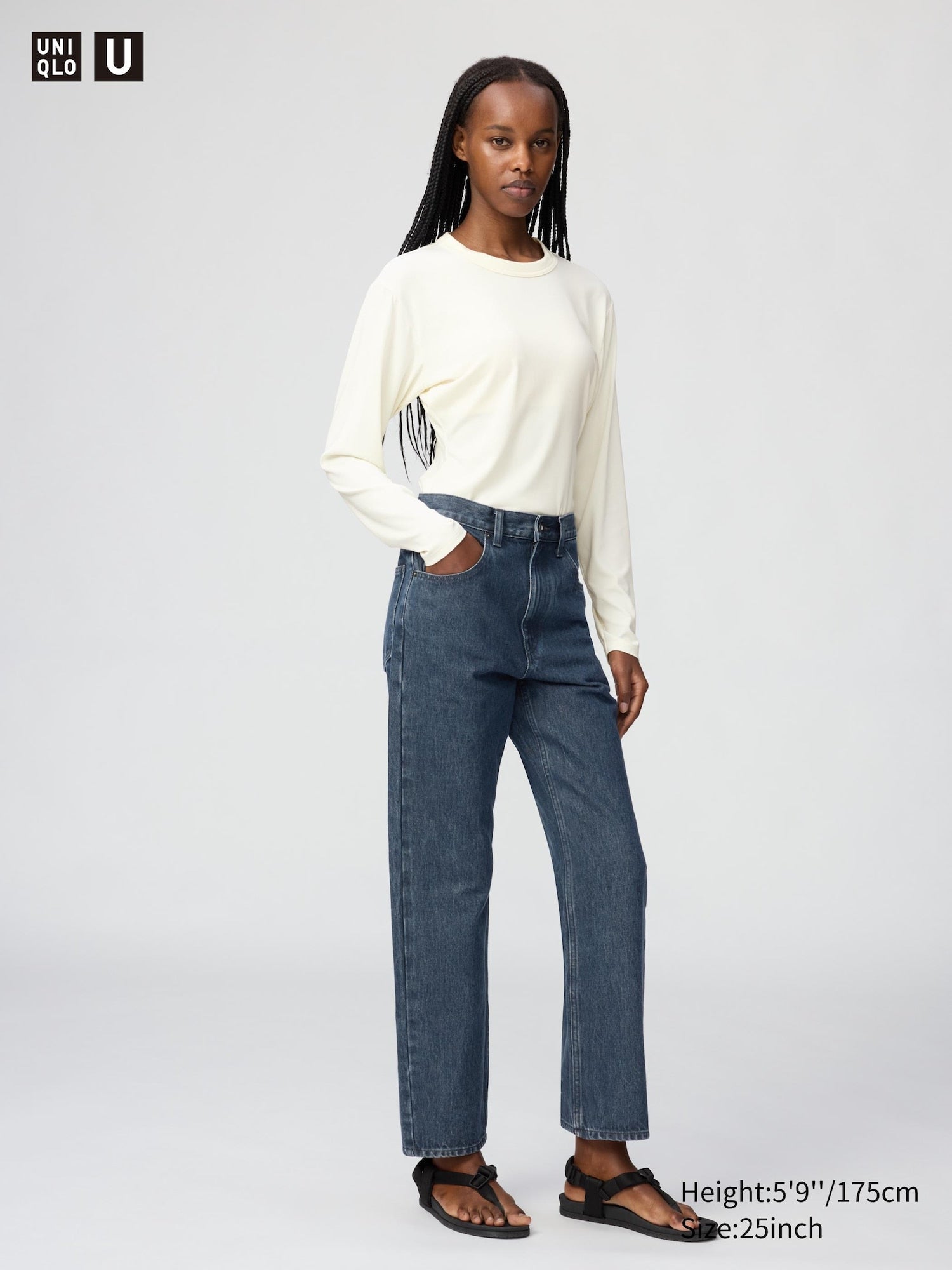 High Rise Regular Jeans - BLACK