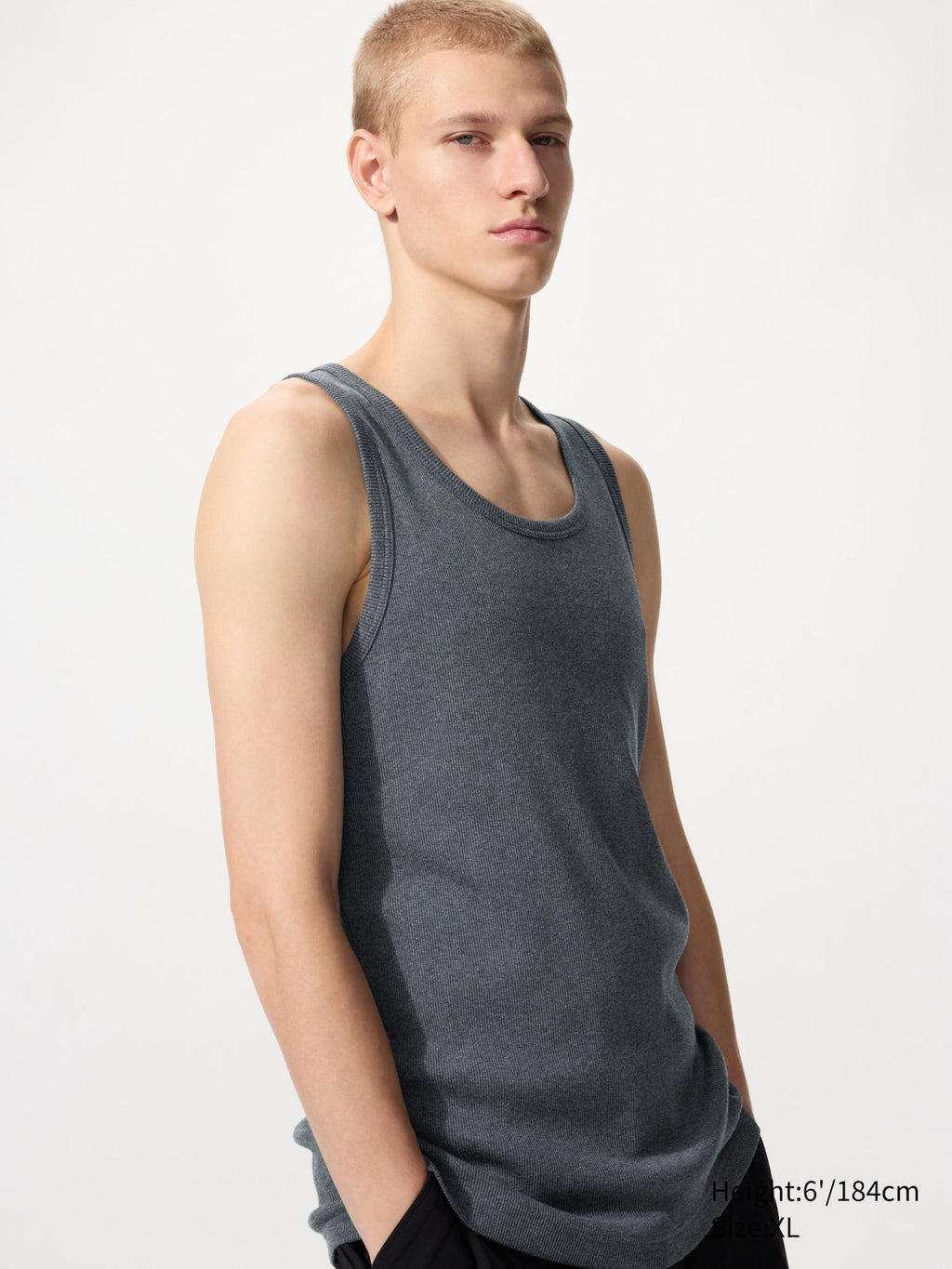 Dry Ribbed Tank Top - WHITE