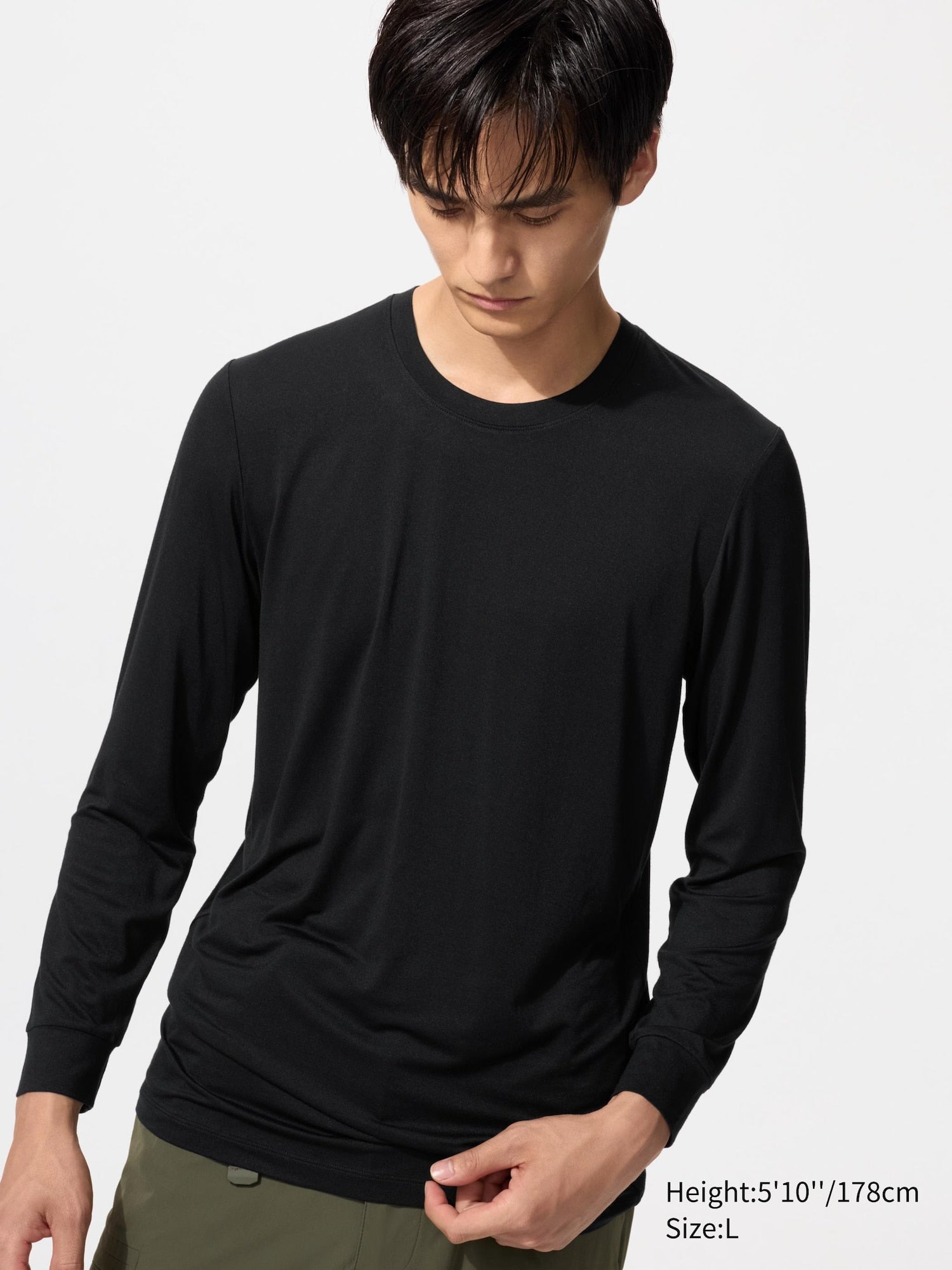 HEATTECH Crew Neck Long Sleeve T-Shirt - WHITE