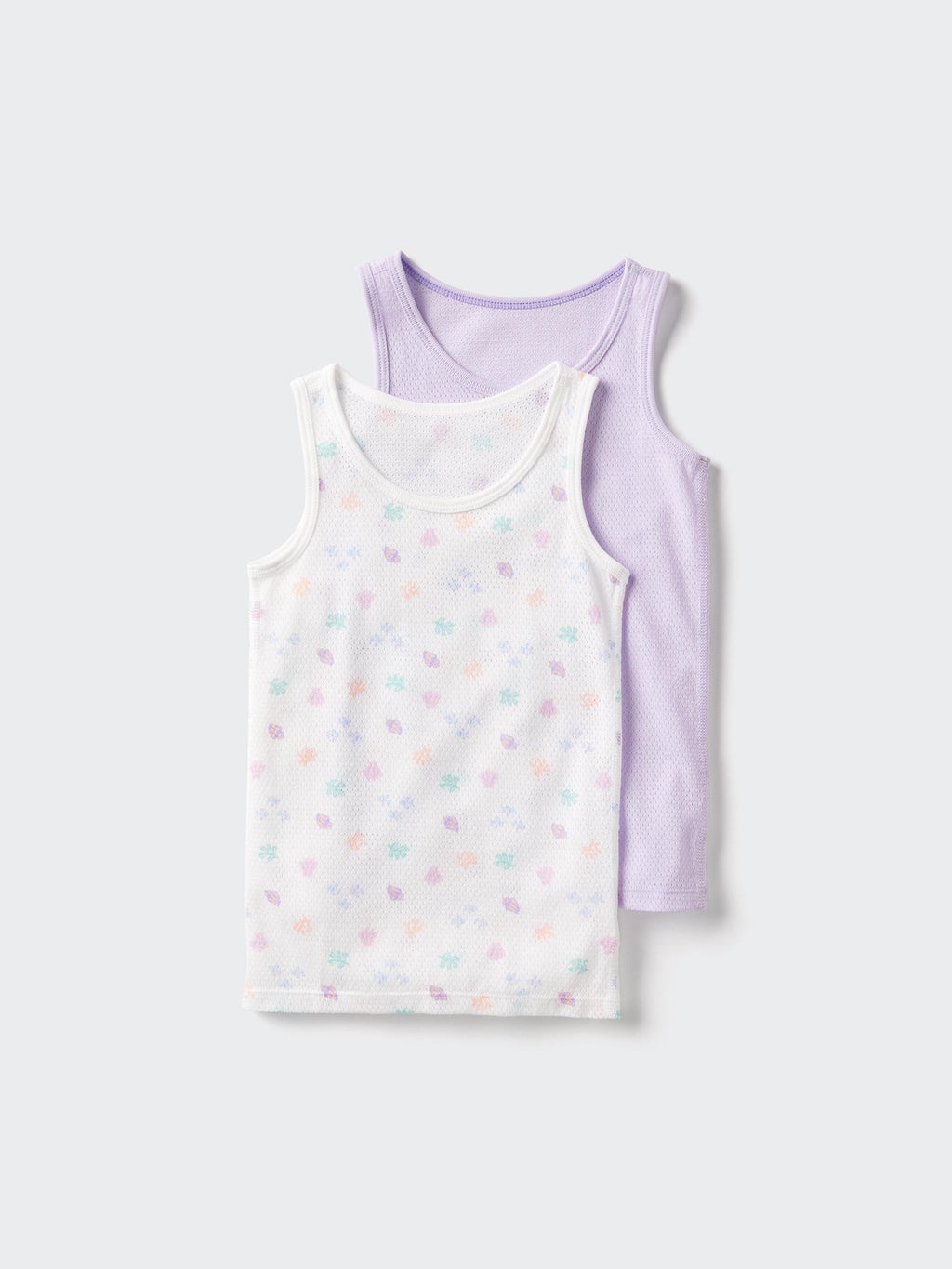 Cotton Mesh Tank Top 2 Pairs Printed - YELLOW