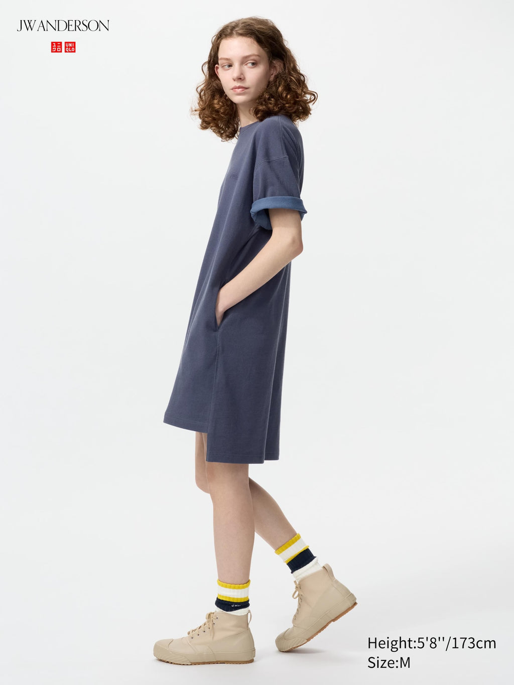 Oversized Bi Colour T Dress - GRAY
