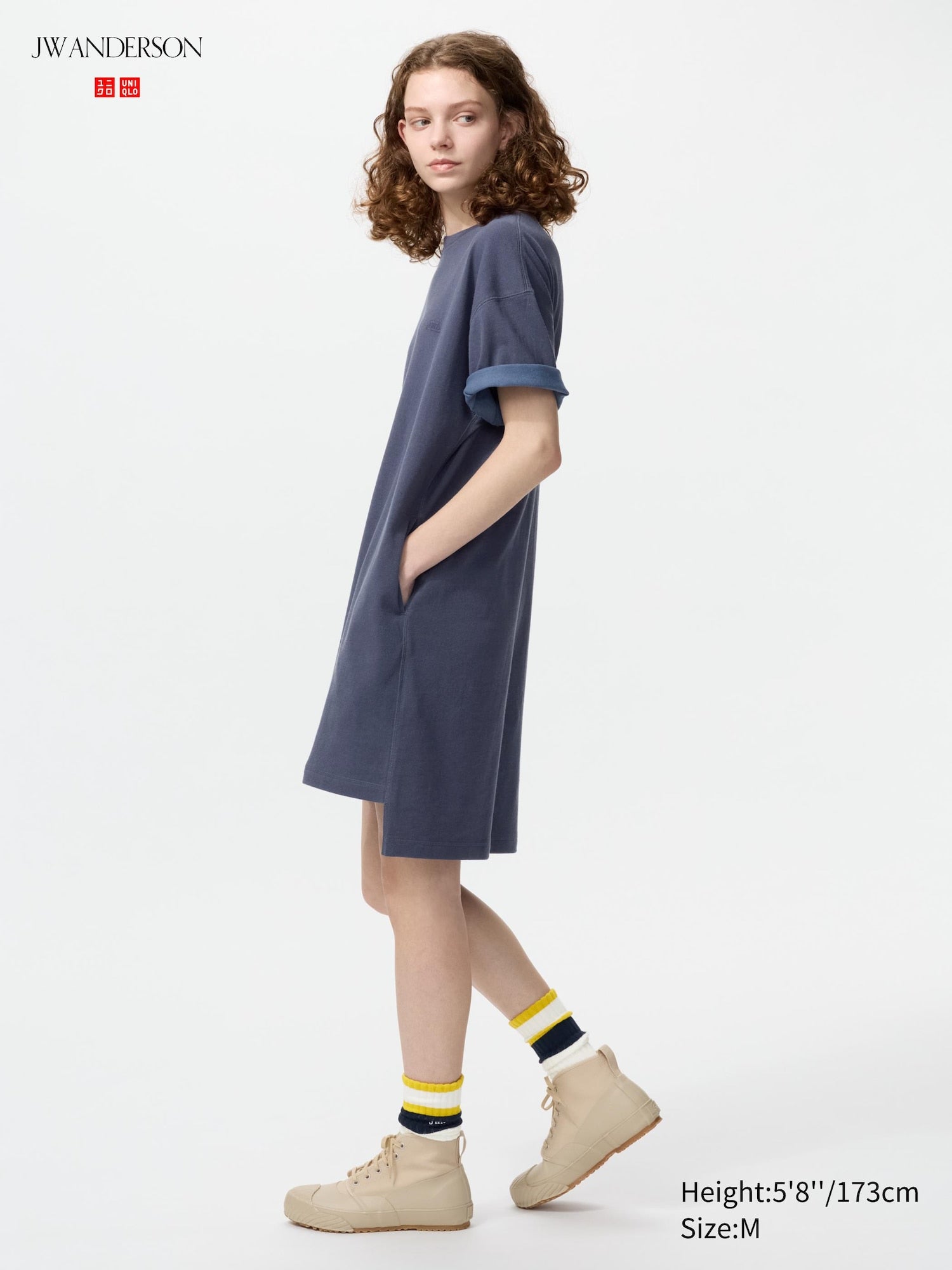 Oversized Bi Colour T Dress - GRAY