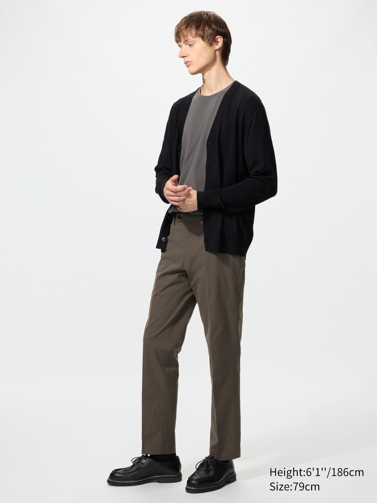 Miracle Air Pants (Cotton Like) (Length: 76・85cm) (Co-ord) - BLACK