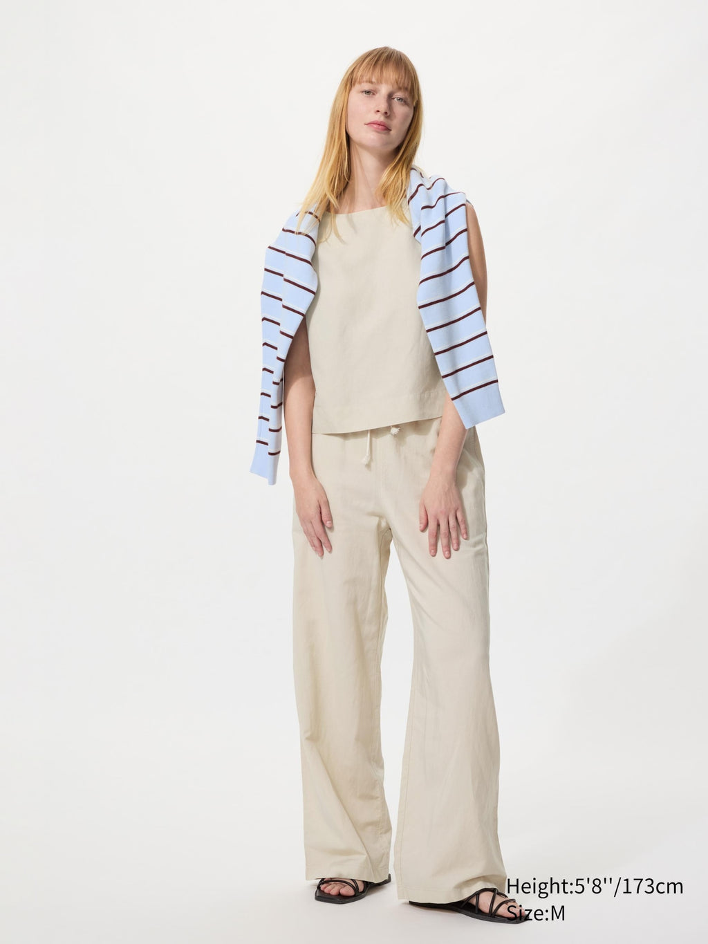 Linen Blend Easy Pants (Longer Length) - PINK