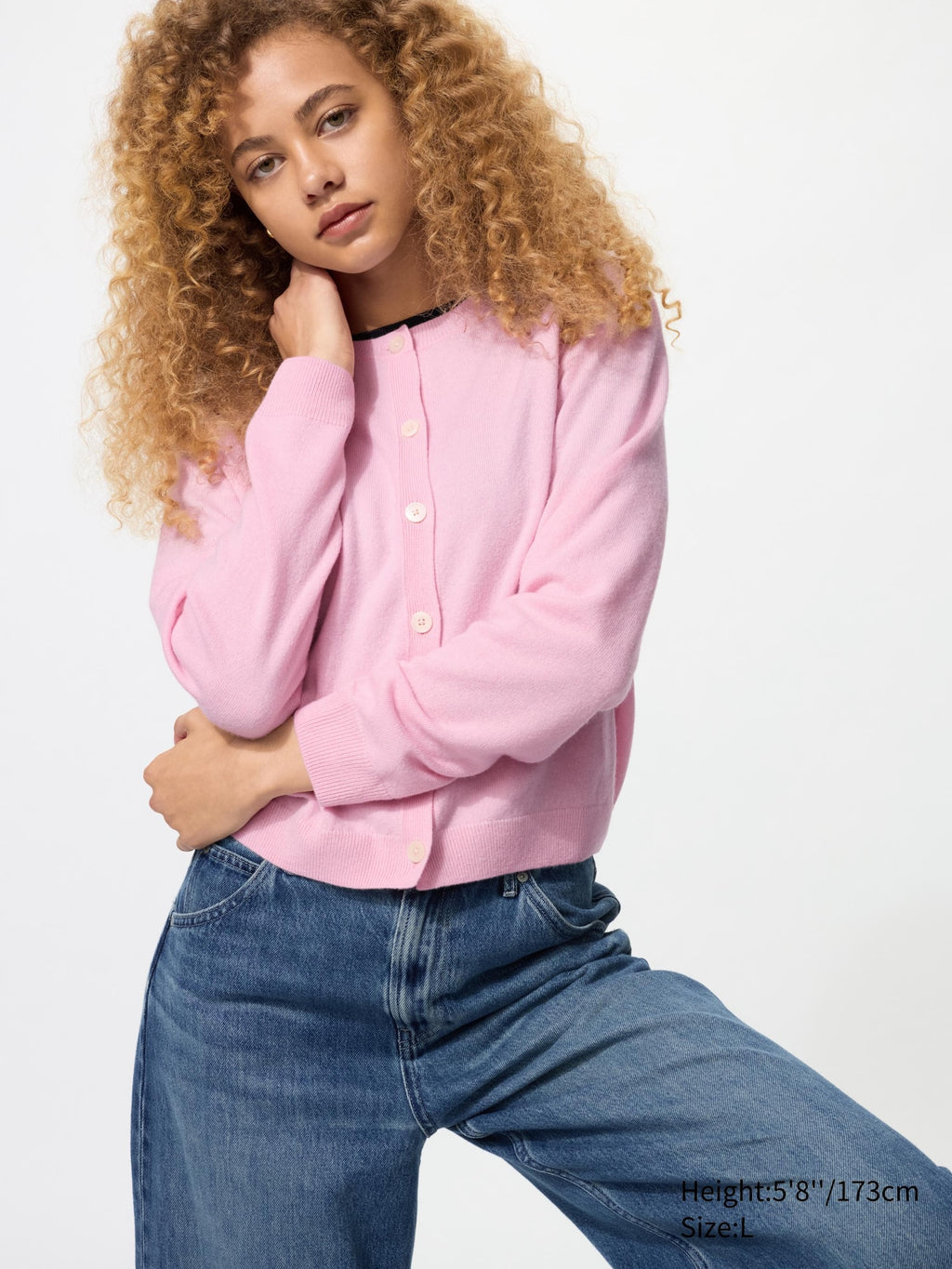 Cashmere Crew Neck Short Cardigan - OFF WHITE