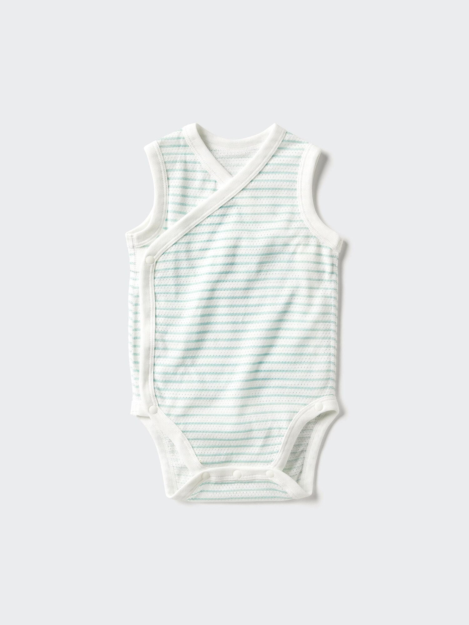 Cotton Mesh Bodysuit Sleeveless - BLUE