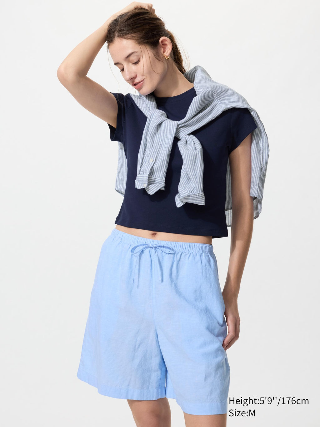 Linen Blend Easy Shorts - NATURAL