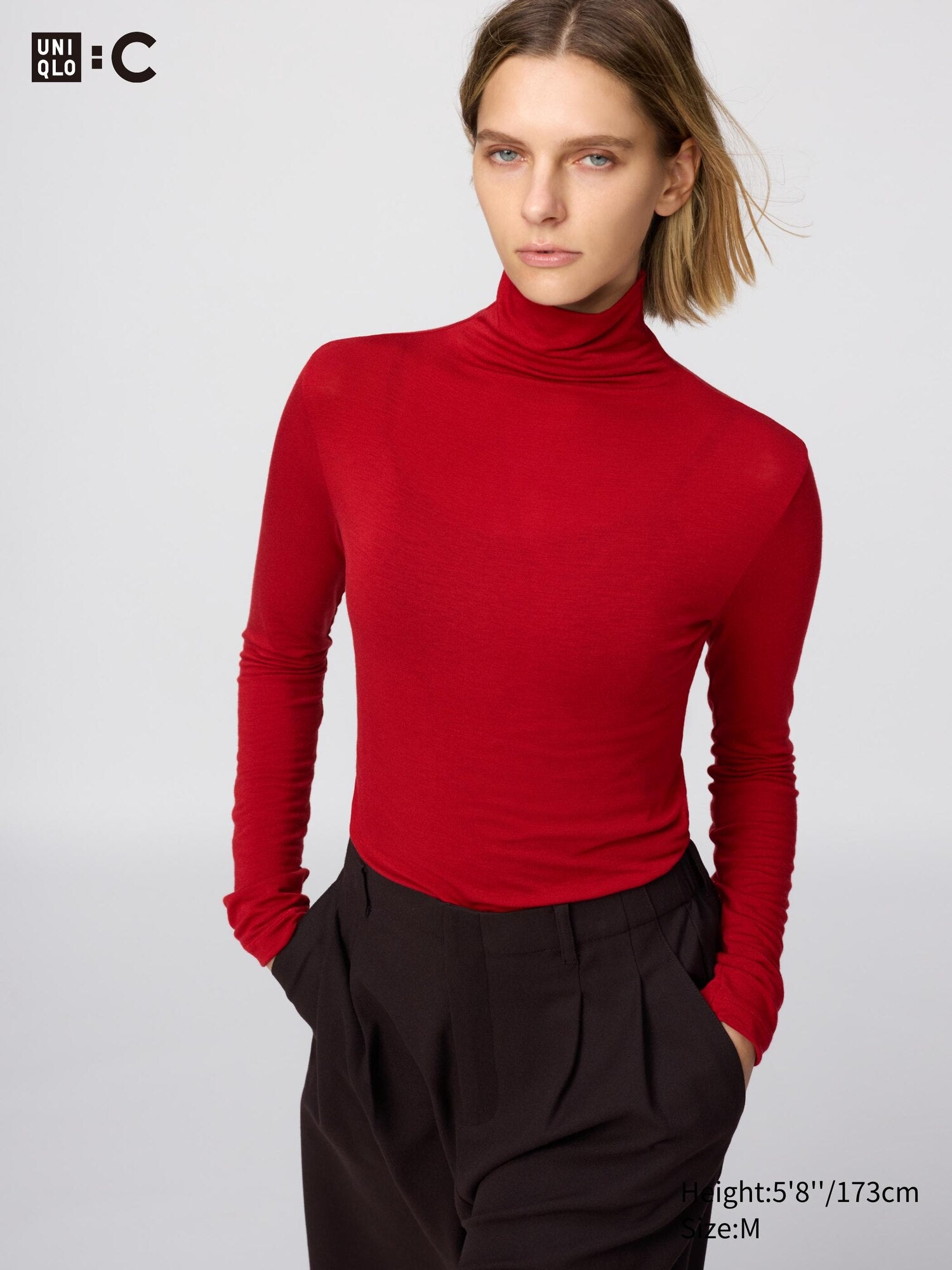 HEATTECH Extra Warm Cashmere Blend Turtleneck Long Sleeve T-Shirt - NATURAL