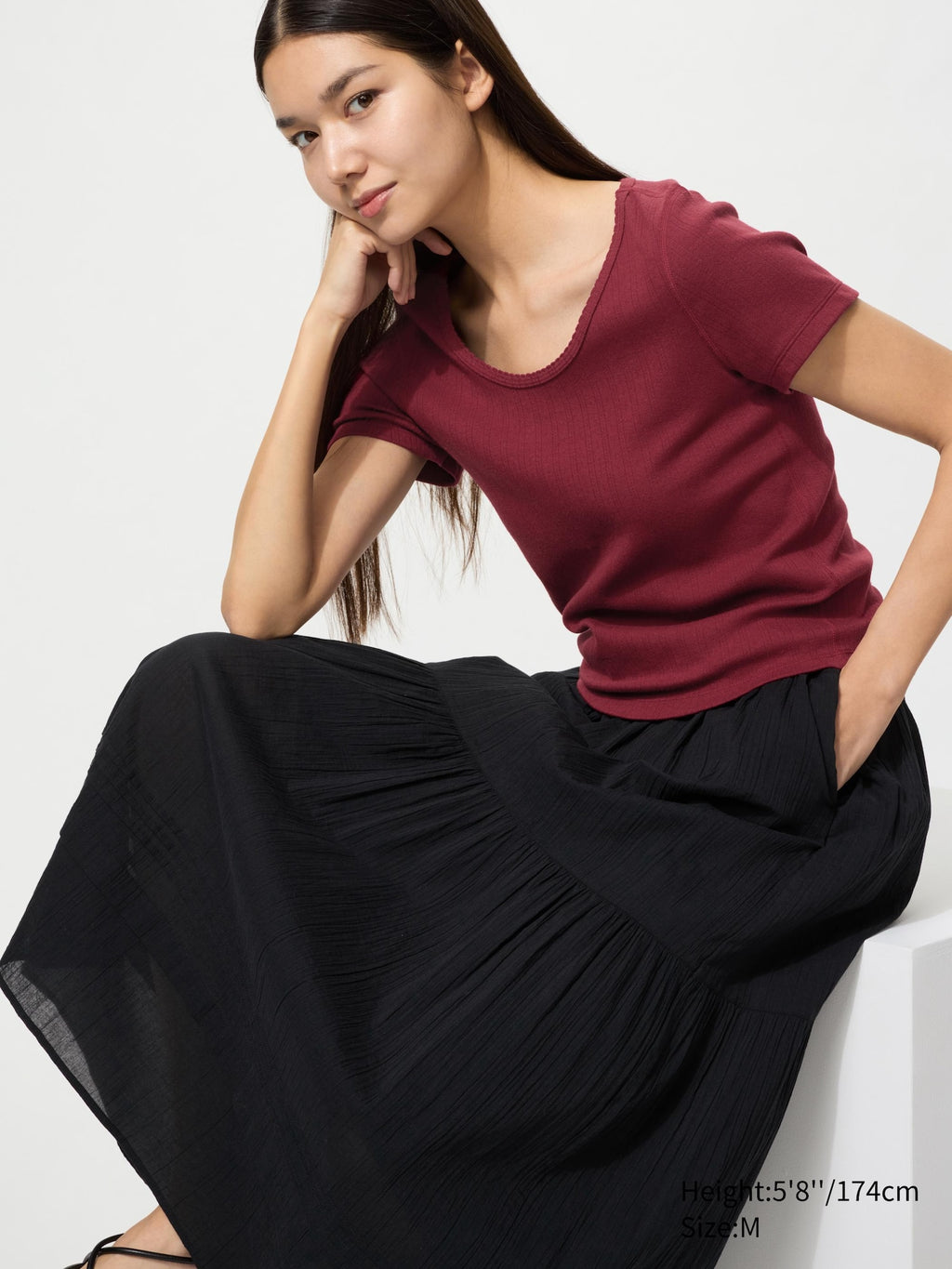 Pointelle Round Neck Mini T - WHITE