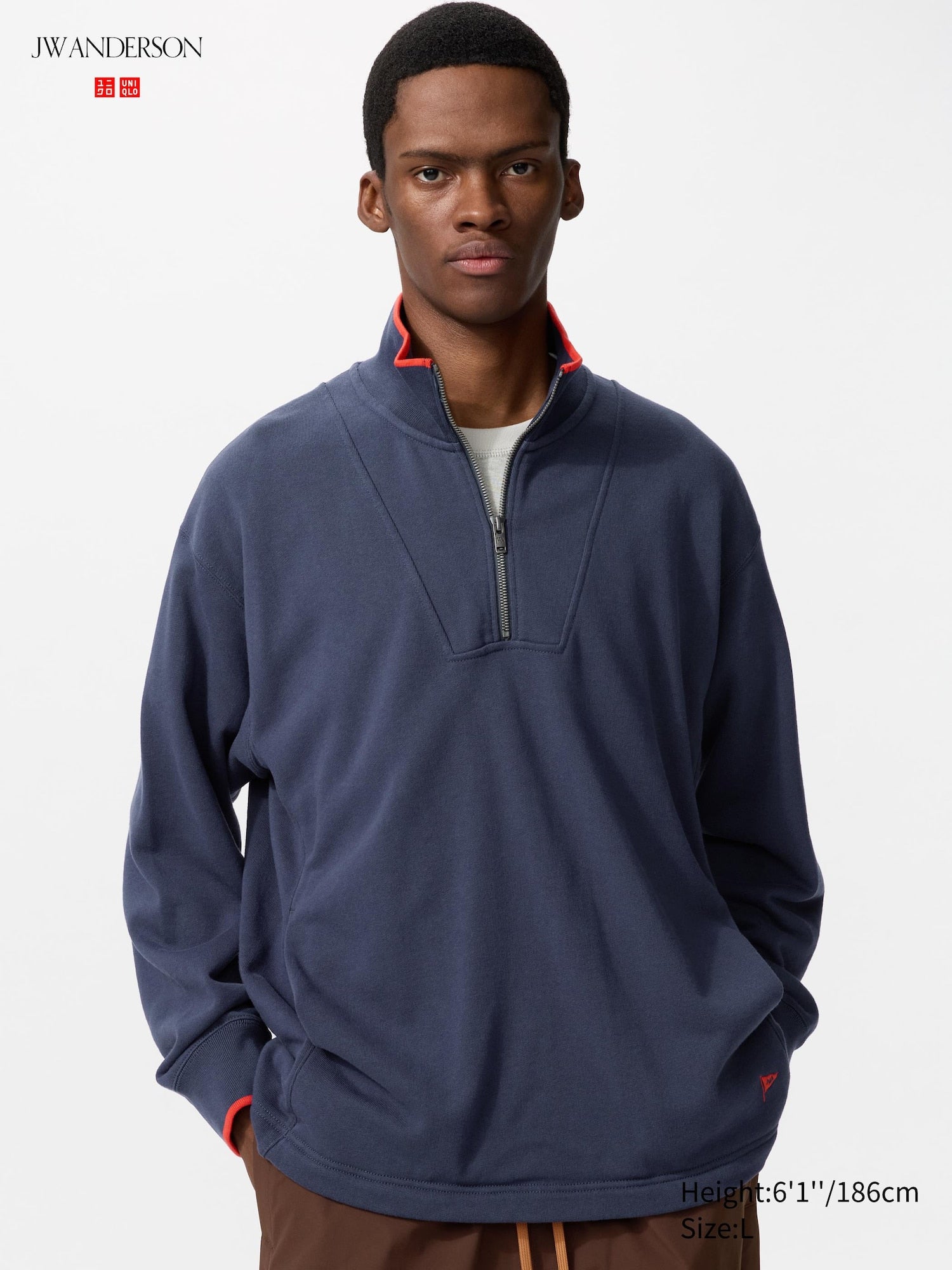 Sweat Half-Zip Pullover - NAVY