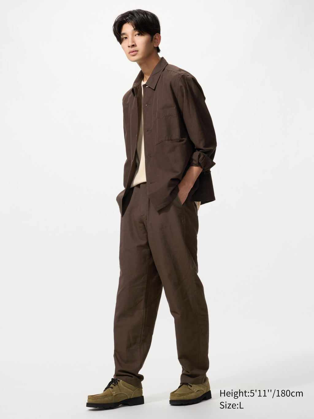 Linen Blend Relaxed Pants - NATURAL