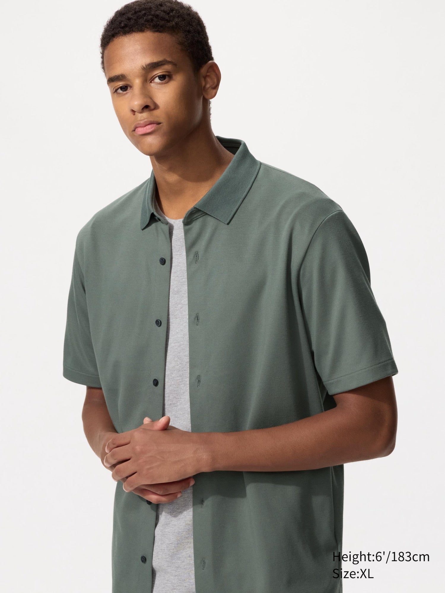 AIRism Cotton Pique Full Open Polo Shirt - WHITE