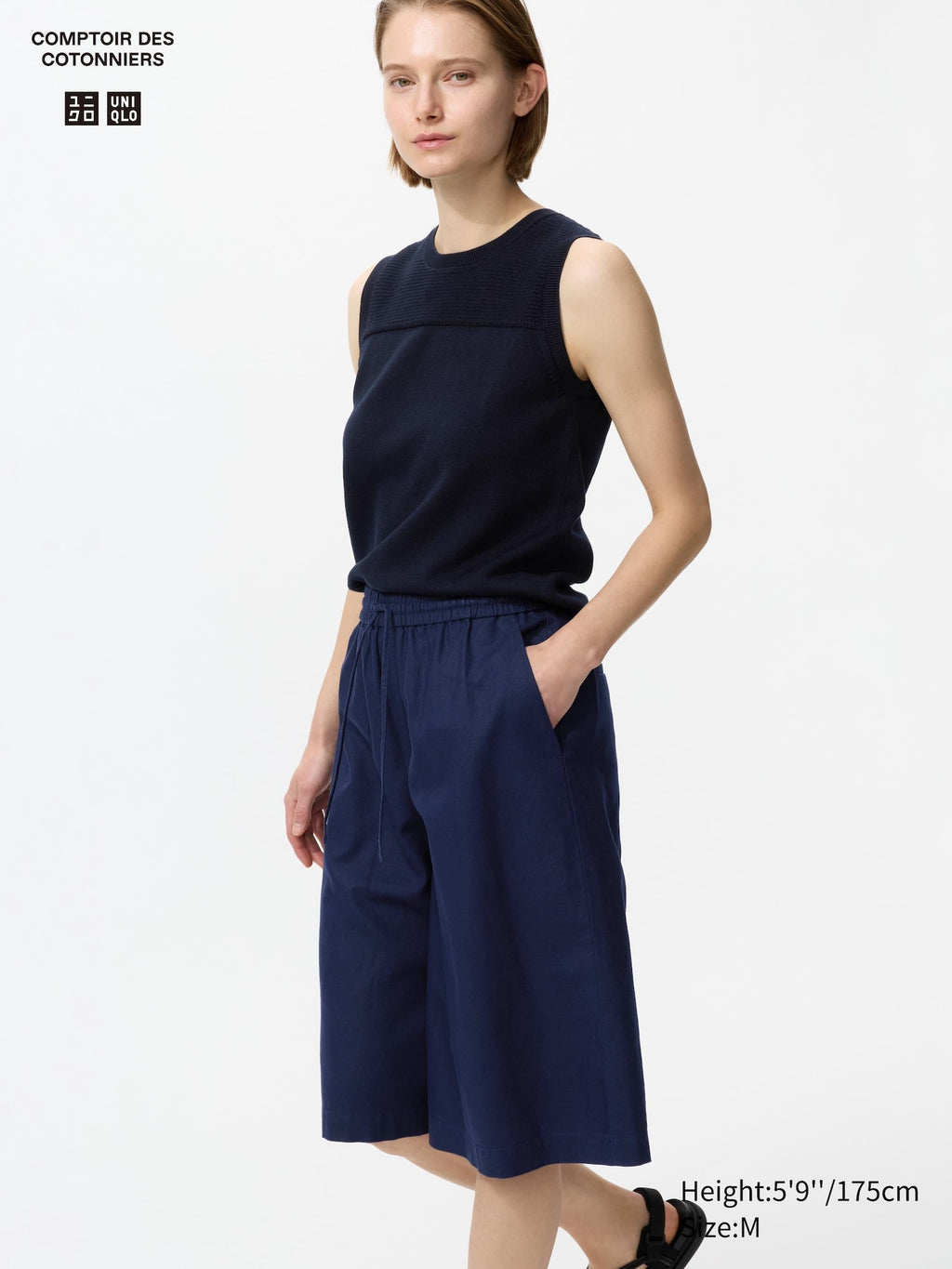 Linen Blend Culotte - OFF WHITE