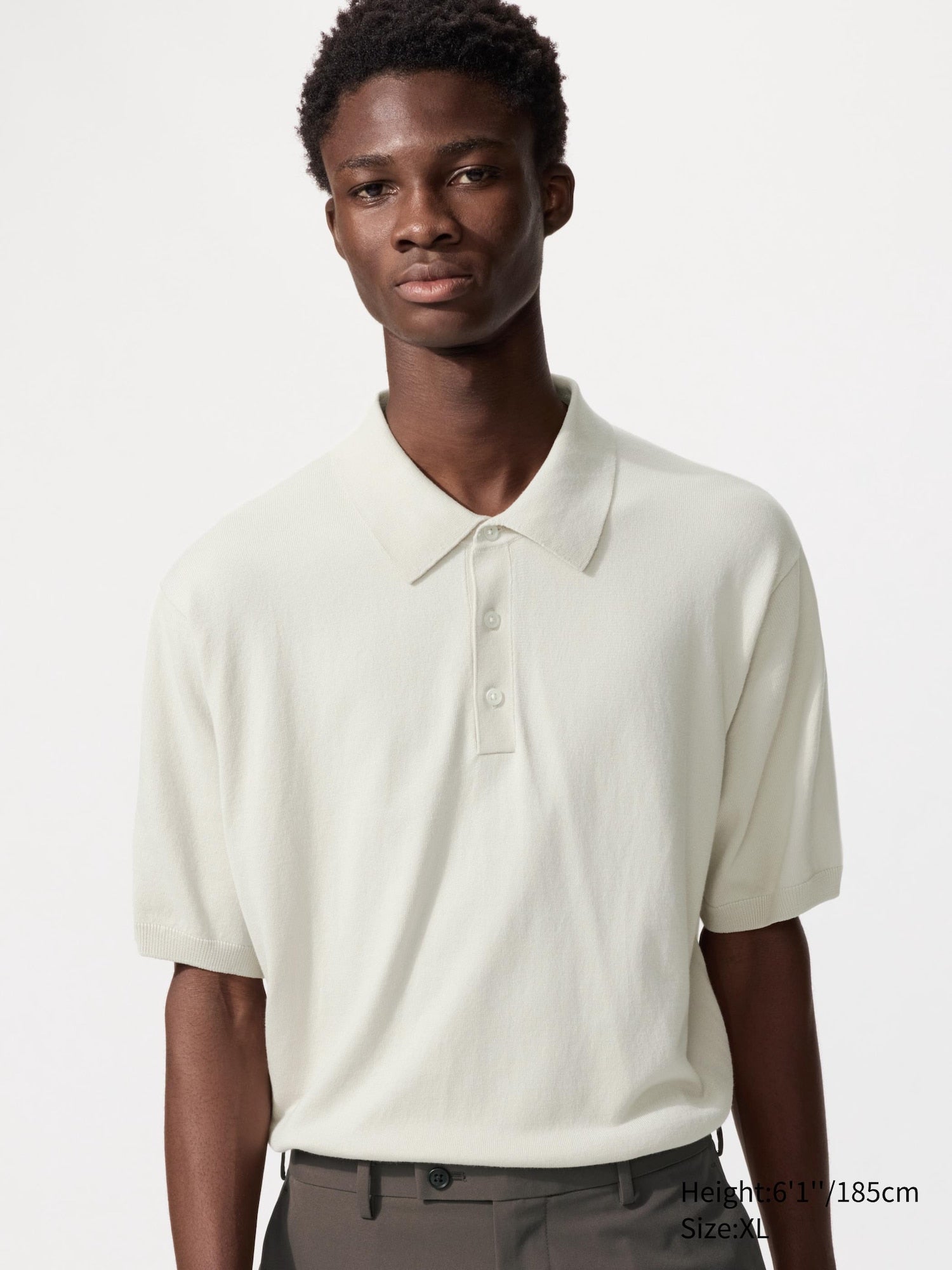 Washable Knitted Polo Sweater Short Sleeve - BLACK