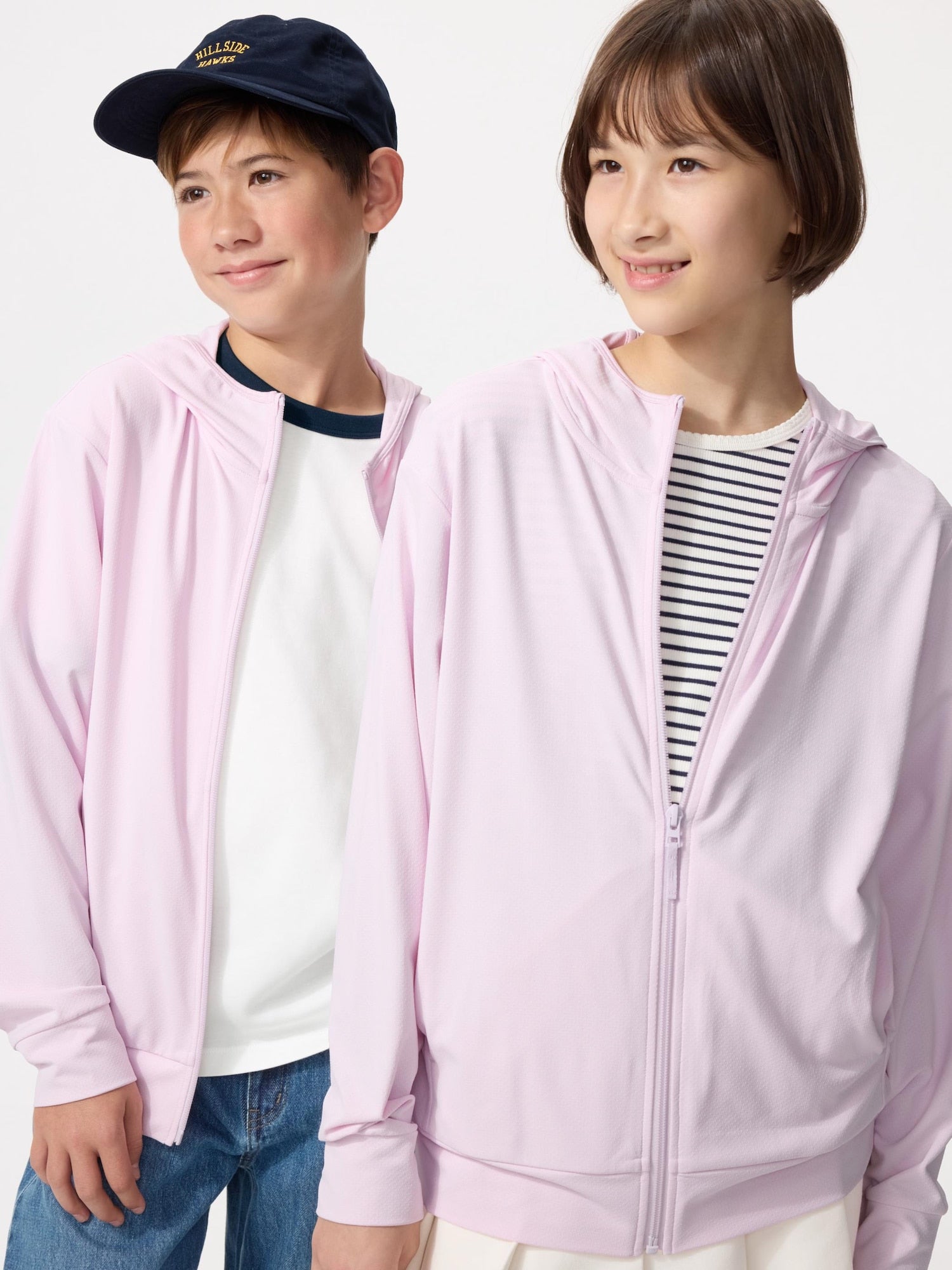 KIDS AIRism UV Protection Full Zip Hoodie - WHITE