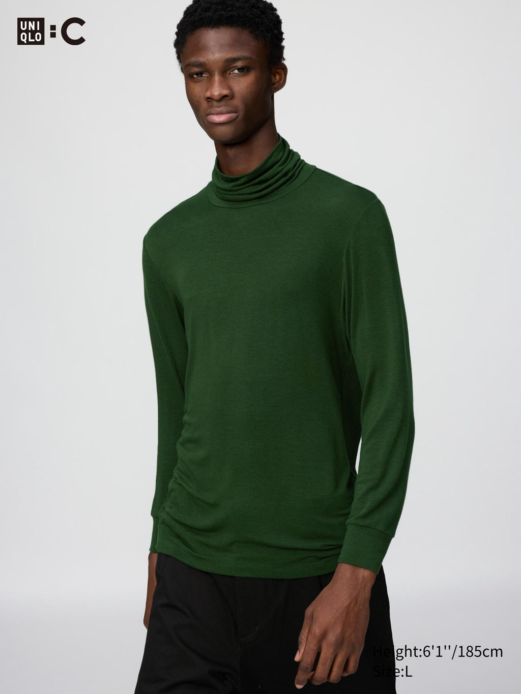 HEATTECH Extra Warm Cashmere Blend Turtle Neck T-Shirt - DARK PURPLE