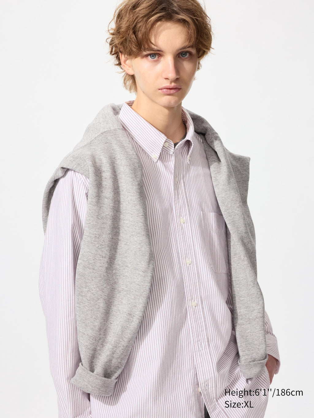Oxford Shirt Long Sleeve (Striped) - YELLOW