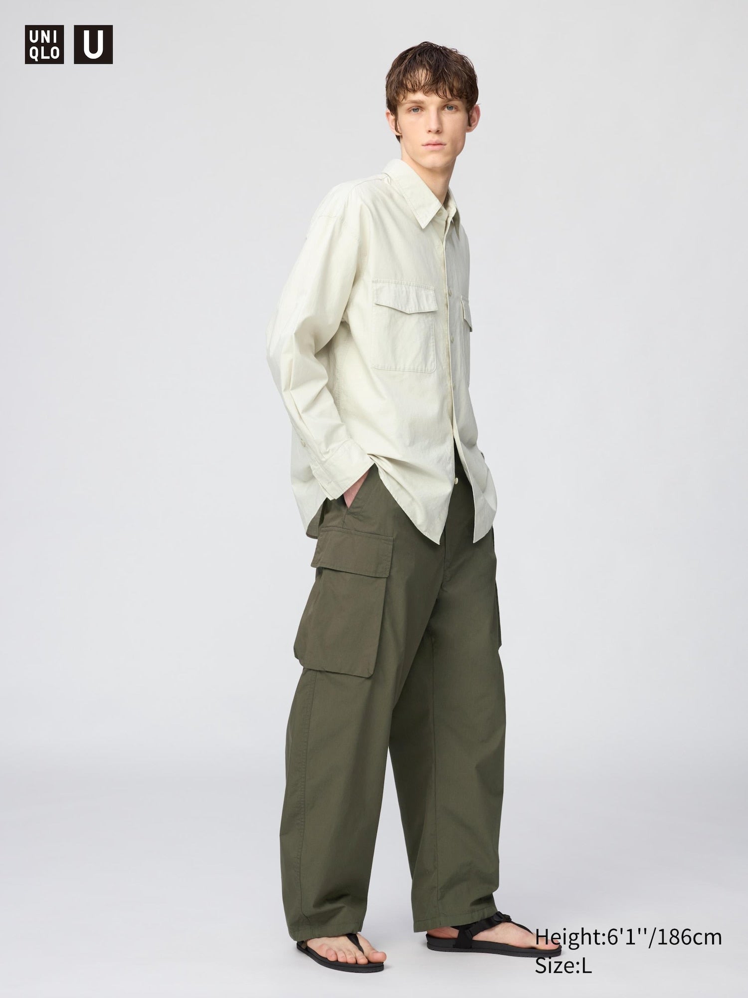 Wide Fit Cargo Pants - BLACK