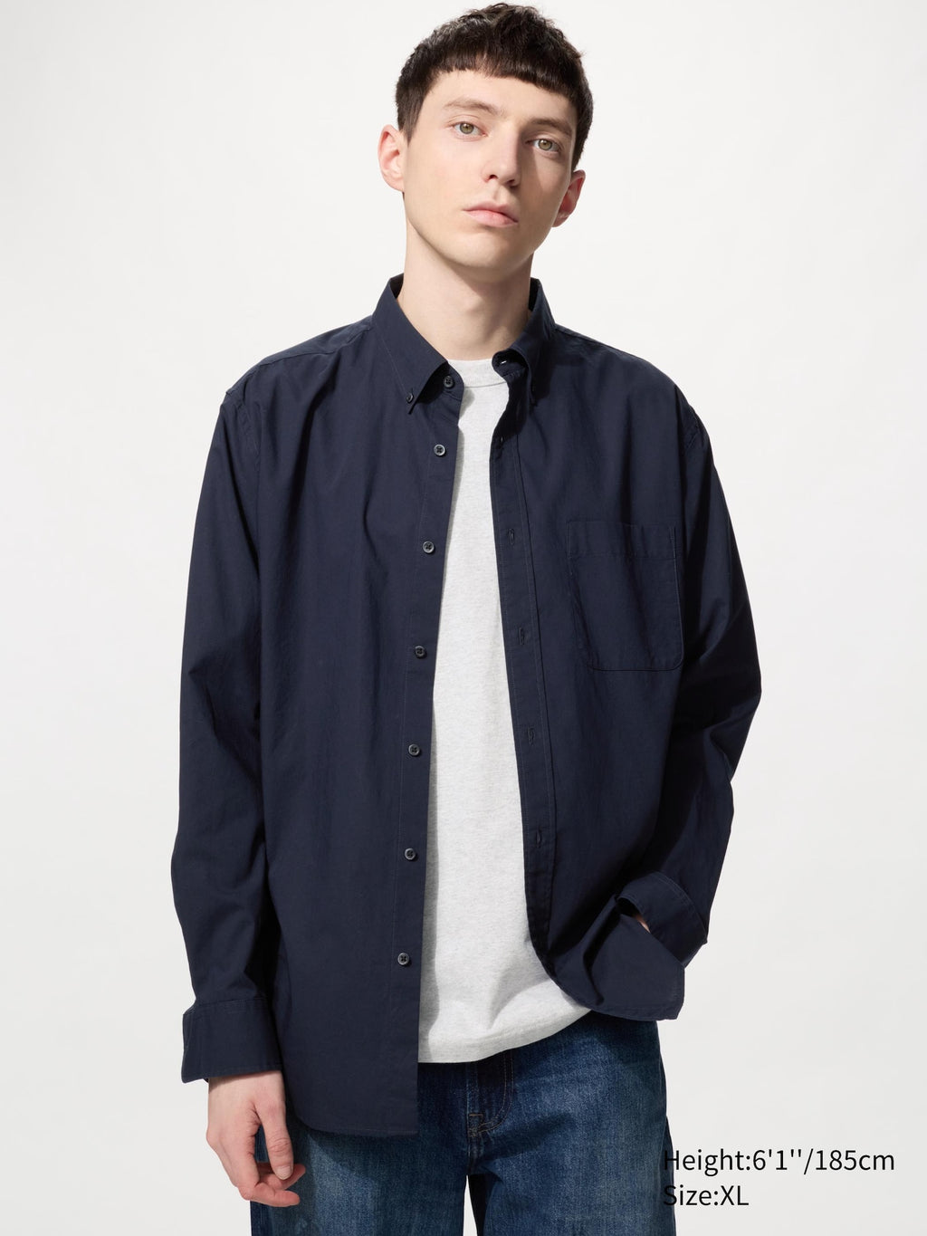 Extra Fine Cotton Broadcloth Long Sleeve Shirt - WHITE