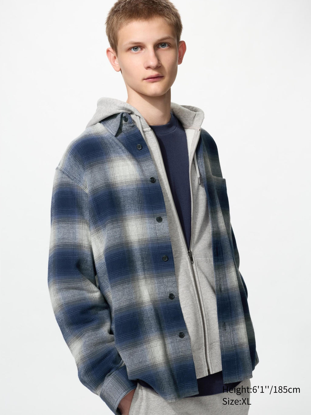 Flannel Checked Shirt Long Sleeve - OFF WHITE