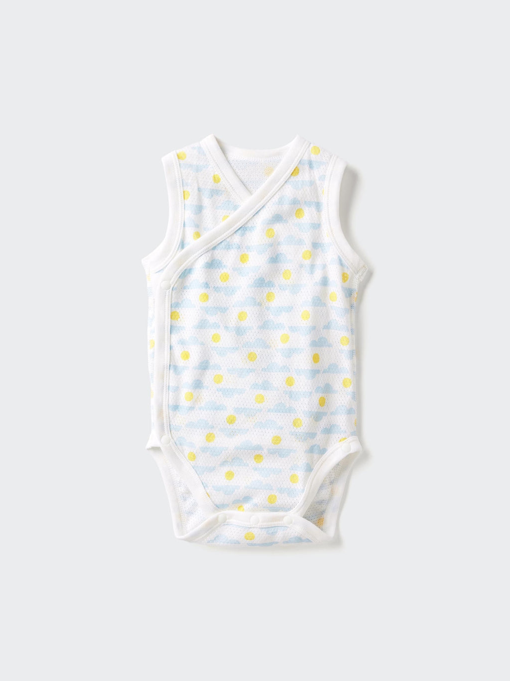 Cotton Mesh Bodysuit Sleeveless - CREAM