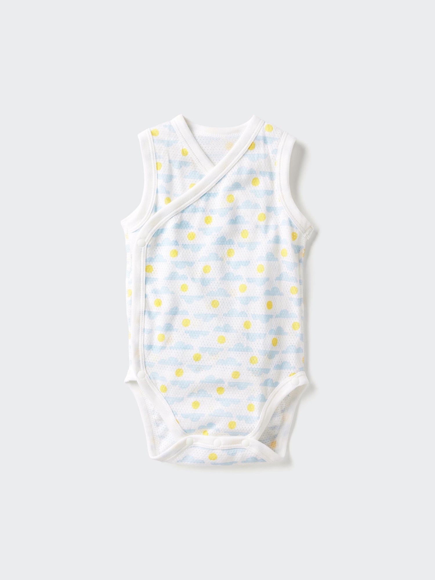 Cotton Mesh Bodysuit Sleeveless - CREAM