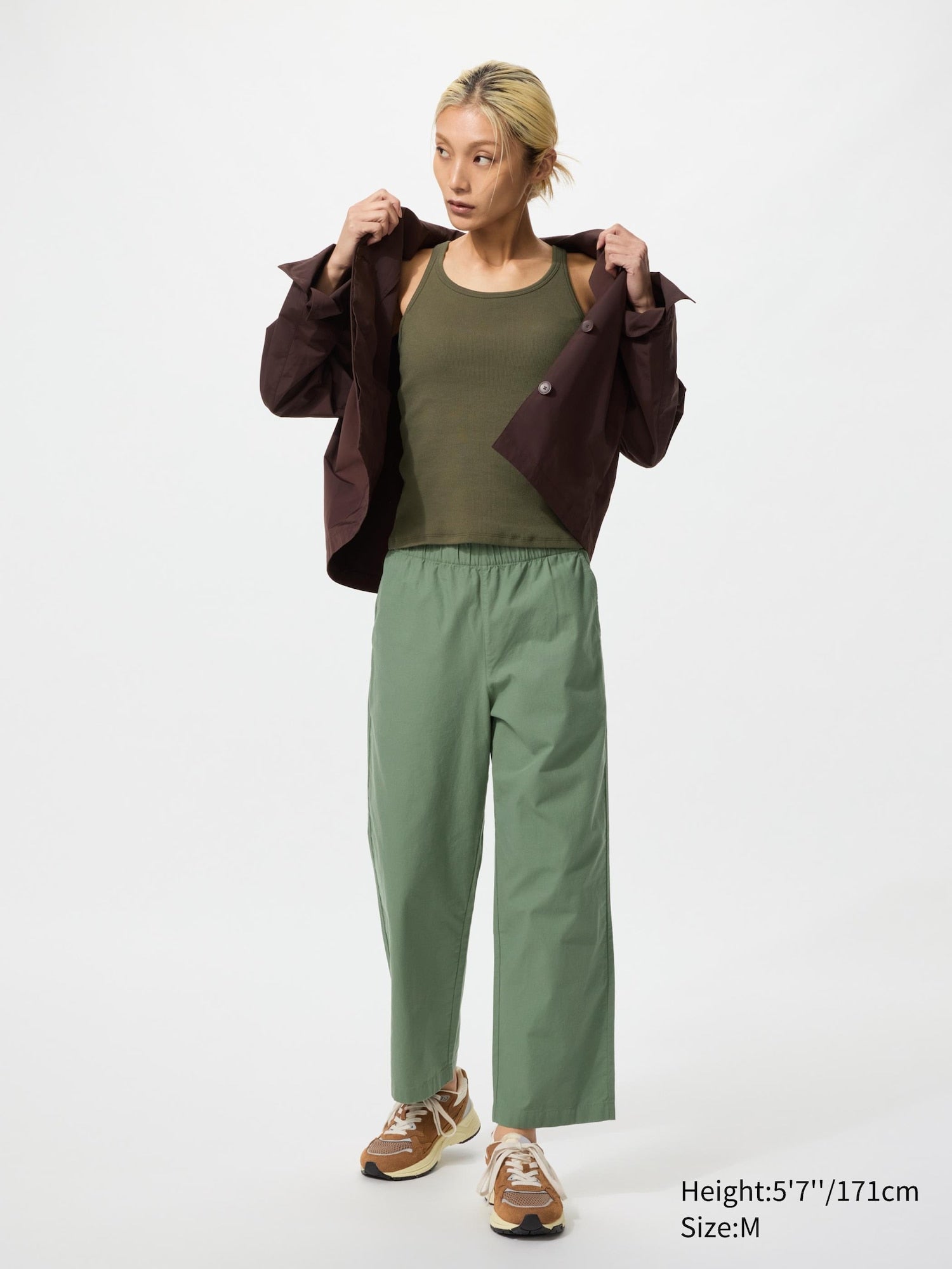 Cotton Relaxed Ankle Pants (Regular Length) - BLACK
