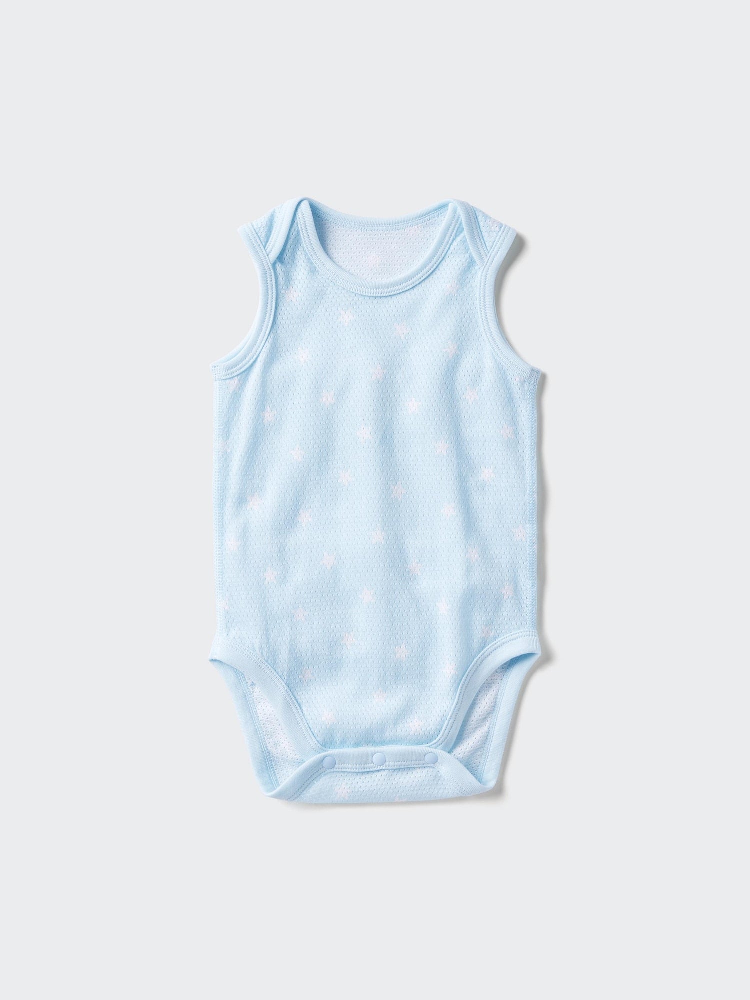 Cotton Mesh Bodysuit Sleeveless - BLUE