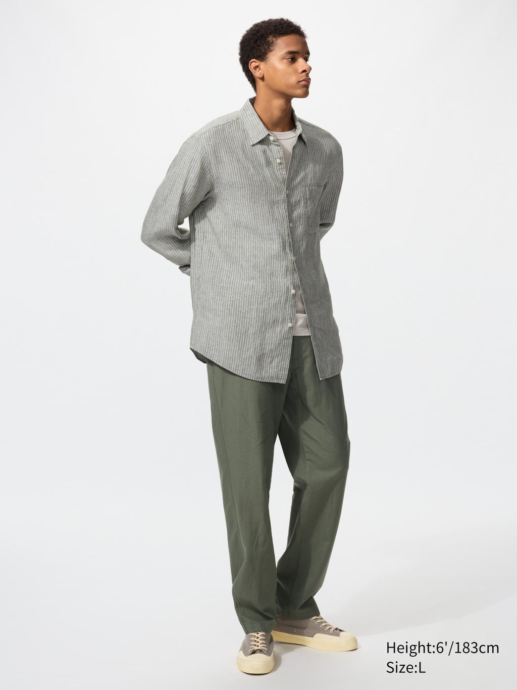 Linen Blend Relaxed Pants - NATURAL