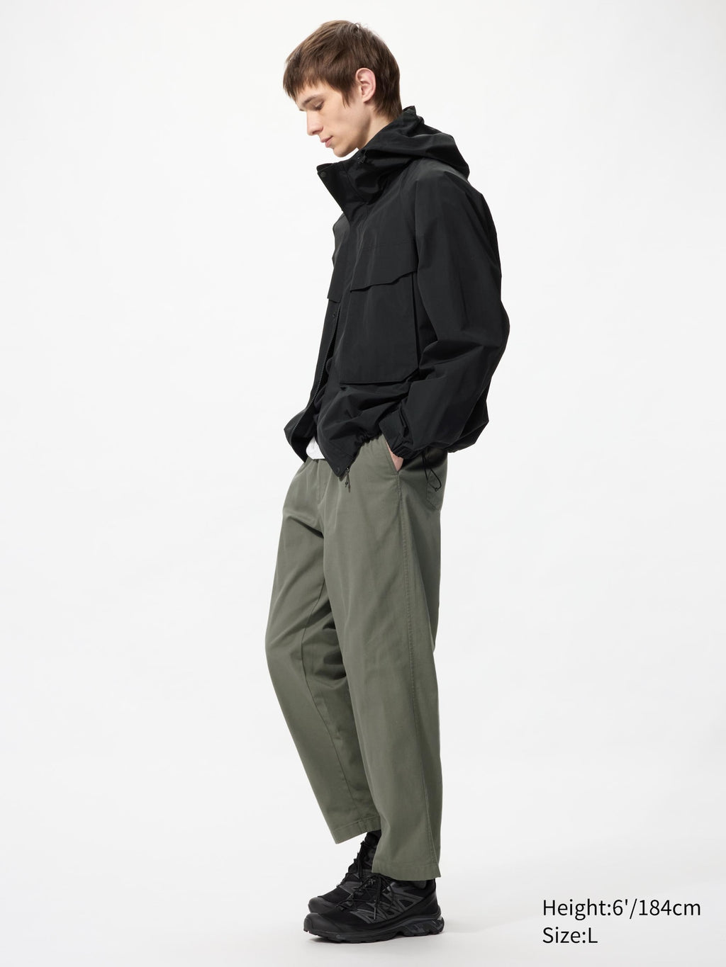 Stretch Easy Ankle Pants - DARK GRAY