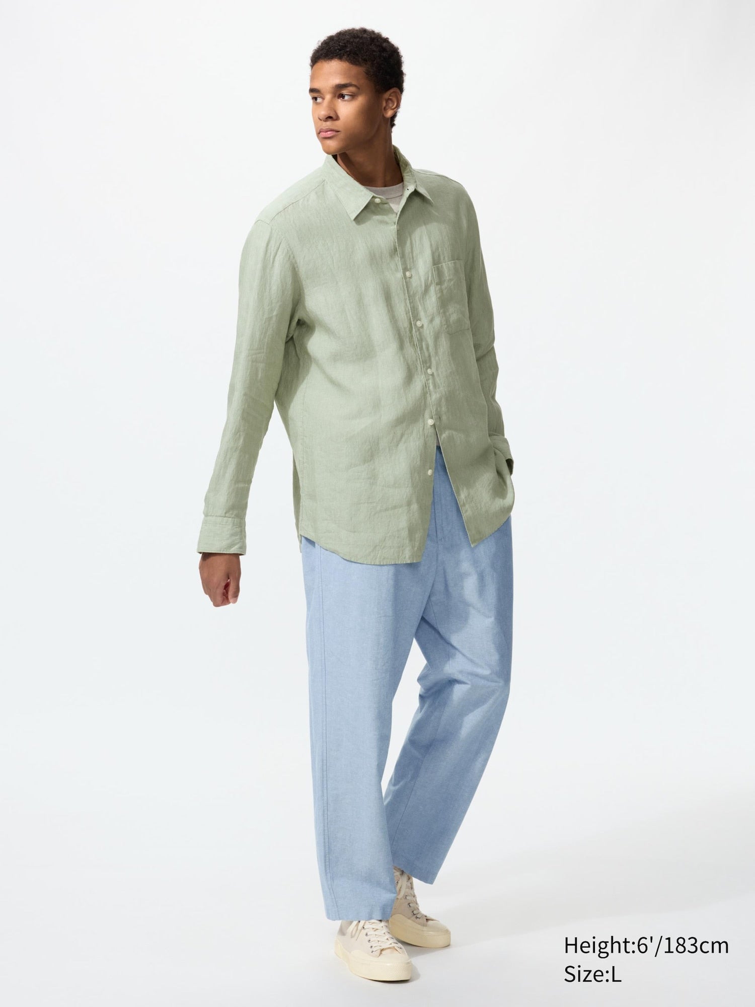 Linen Blend Easy Pants - BLACK