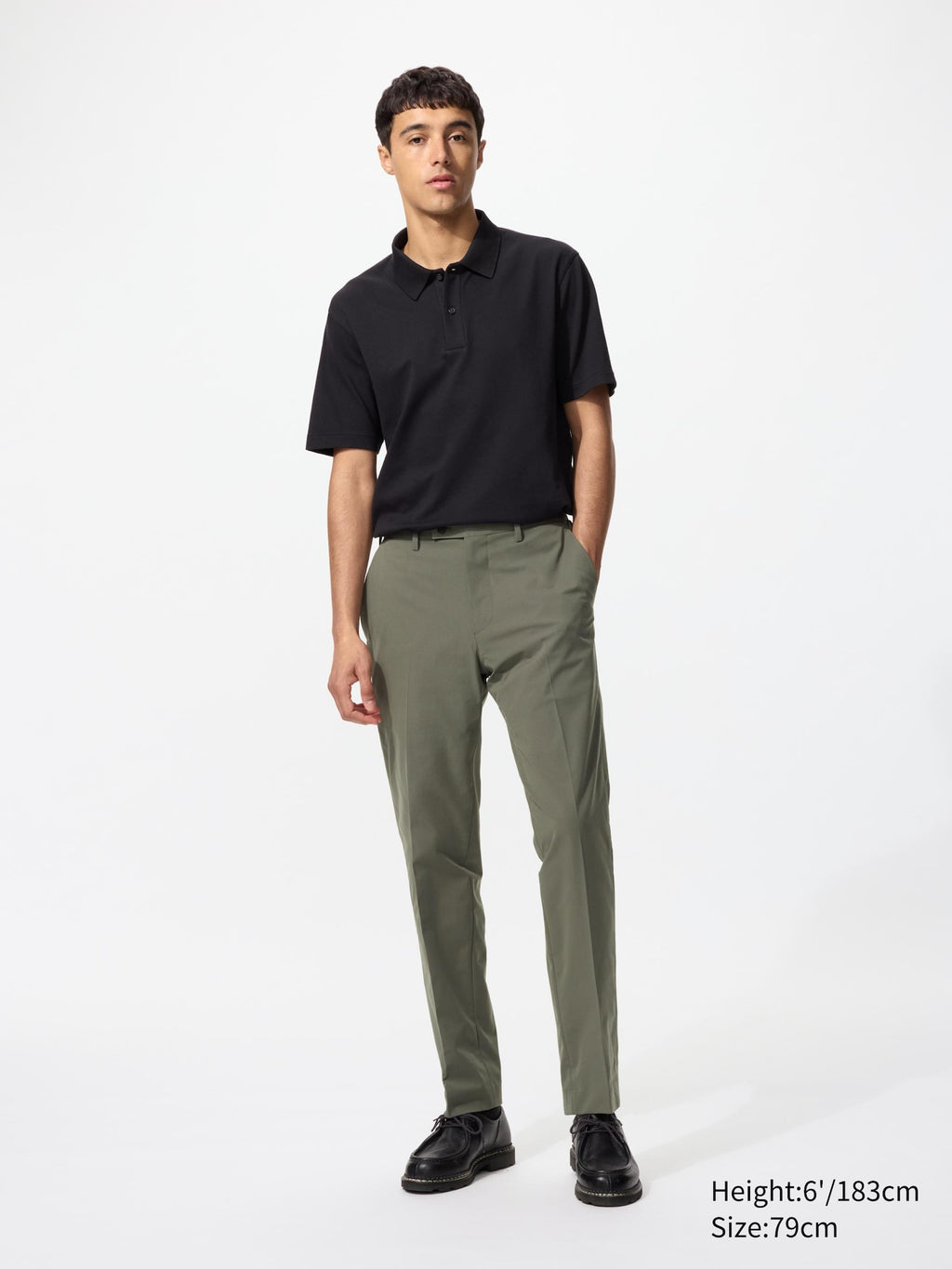 Miracle Air Pants (Cotton Like) (Length: 76・85cm) (Co-ord) - BLACK