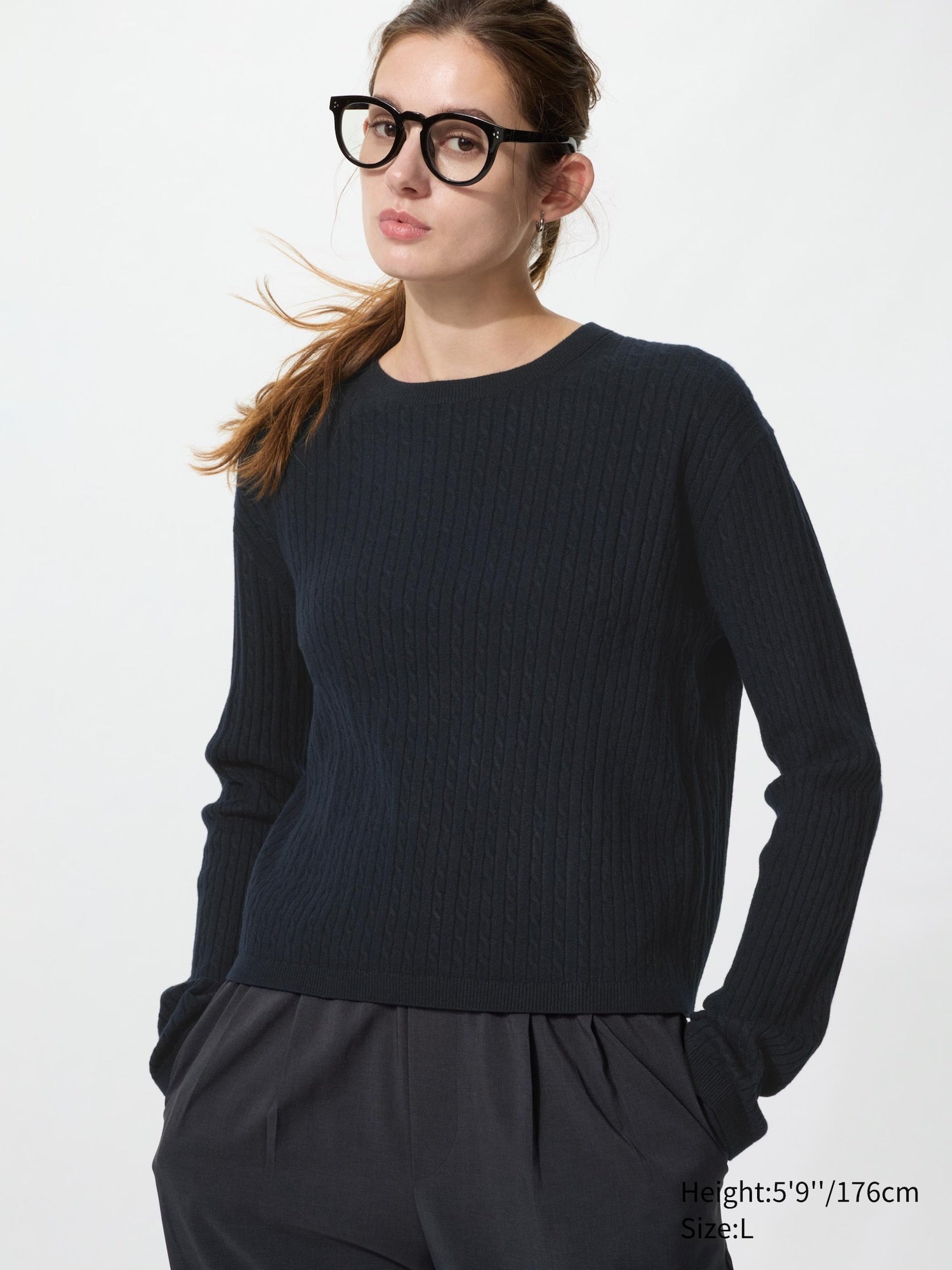 Mini Cable Crew Neck Sweater - OFF WHITE