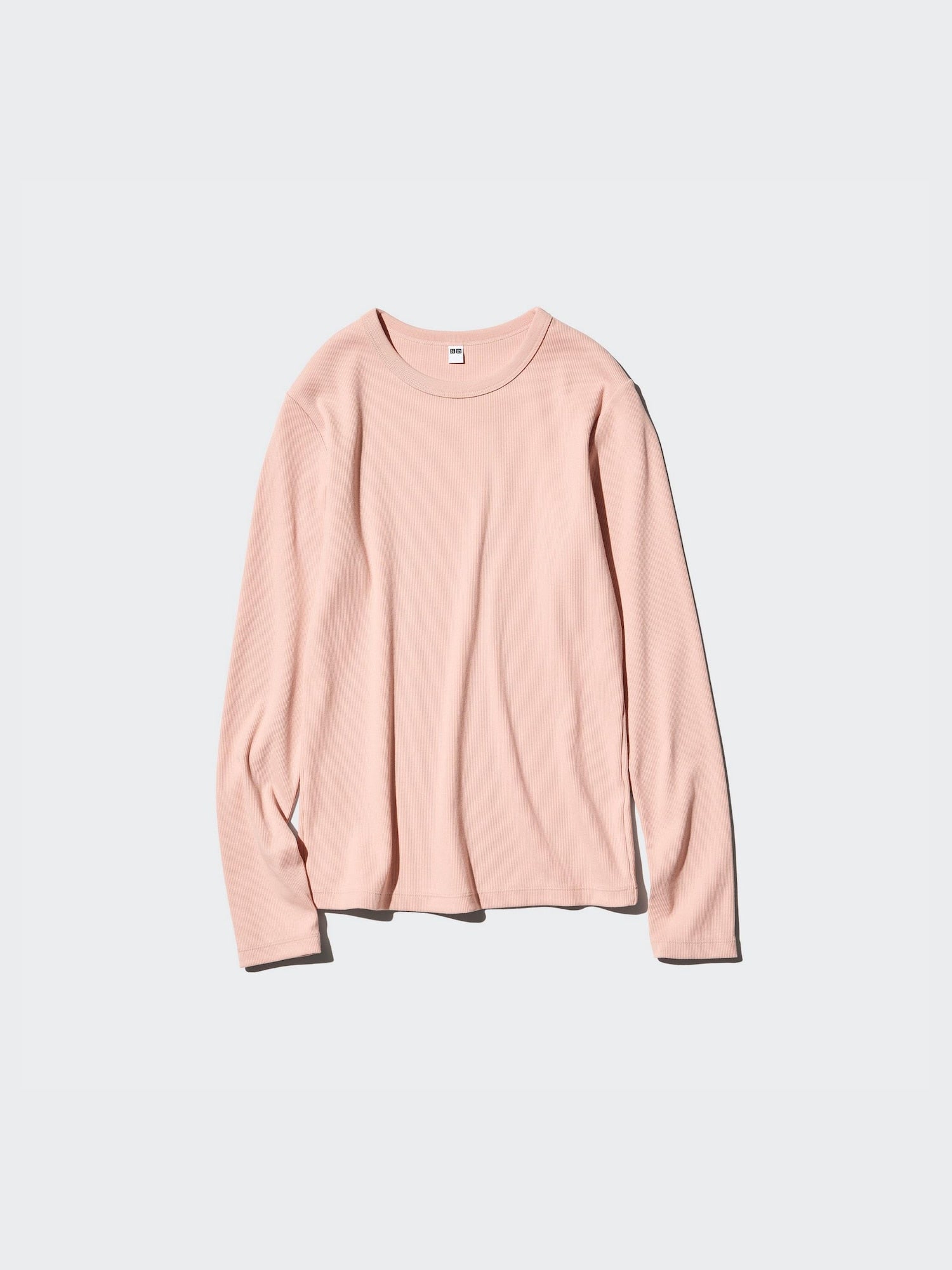 Soft Ribbed T-Shirt Long Sleeve - WHITE