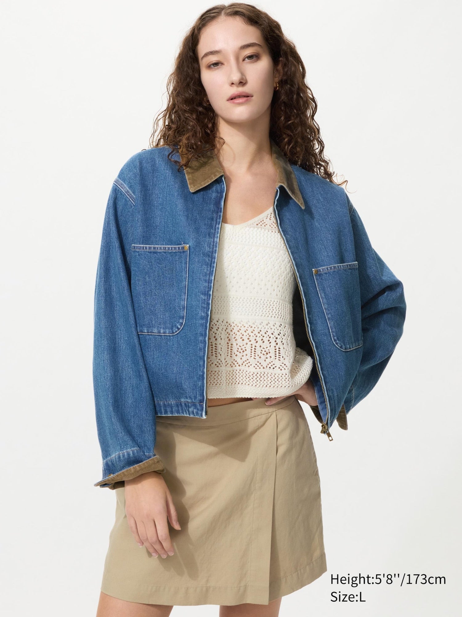 Zip Up Short Jacket - NATURAL