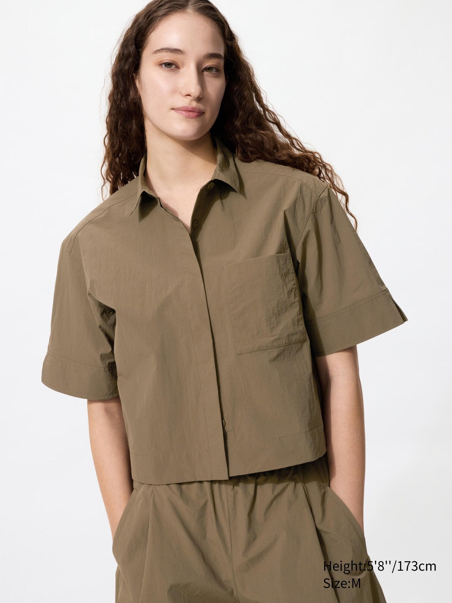 Nylon Boxy Short Shirt Half Sleeve - OFF WHITE